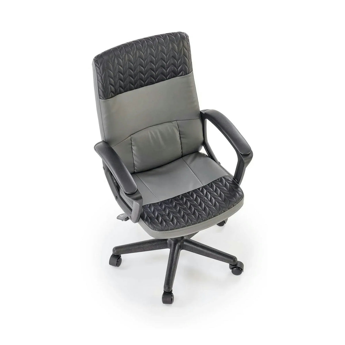 Scaun birou BJORN, negru, piele ecologica, 58x57x100/112 cm