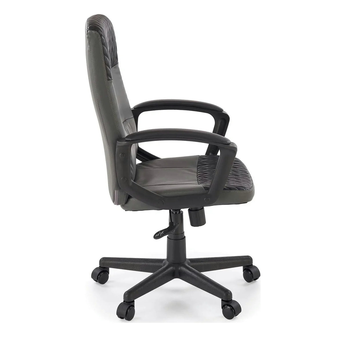 Scaun birou BJORN, negru, piele ecologica, 58x57x100/112 cm