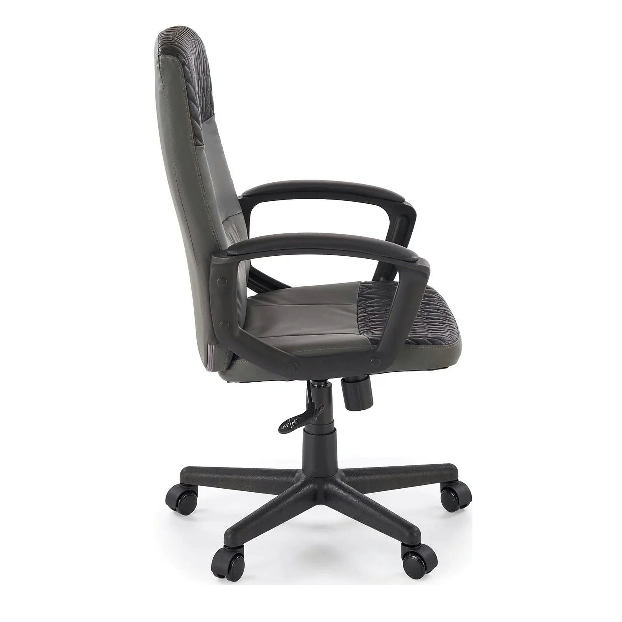 Scaun birou BJORN, negru, piele ecologica, 58x57x100/112 cm