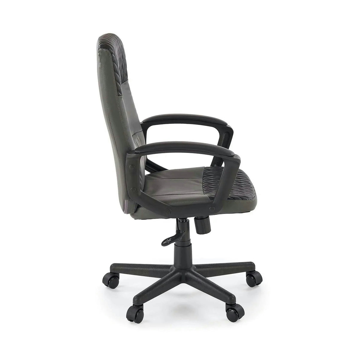 Scaun birou BJORN, negru, piele ecologica, 58x57x100/112 cm