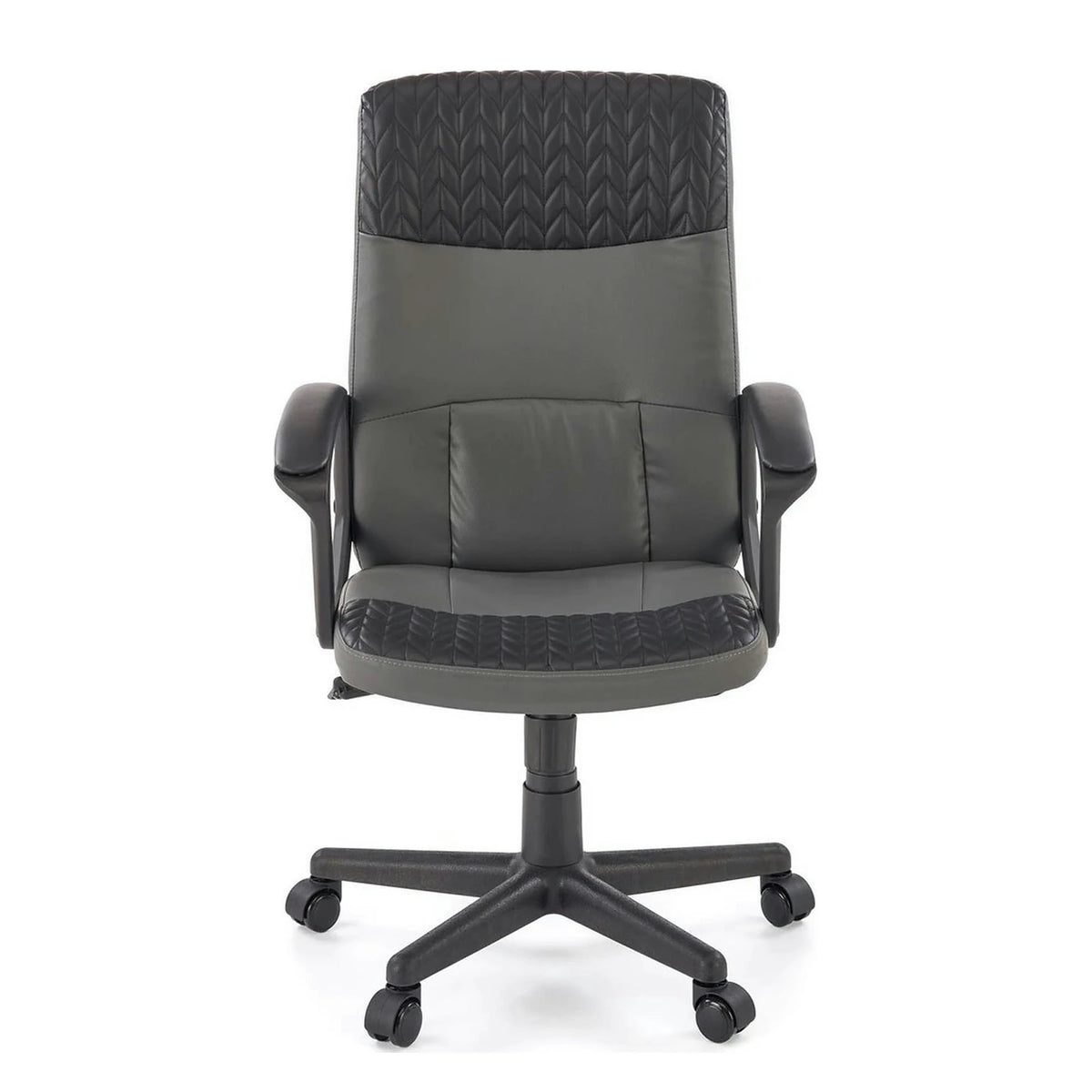 Scaun birou BJORN, negru, piele ecologica, 58x57x100/112 cm