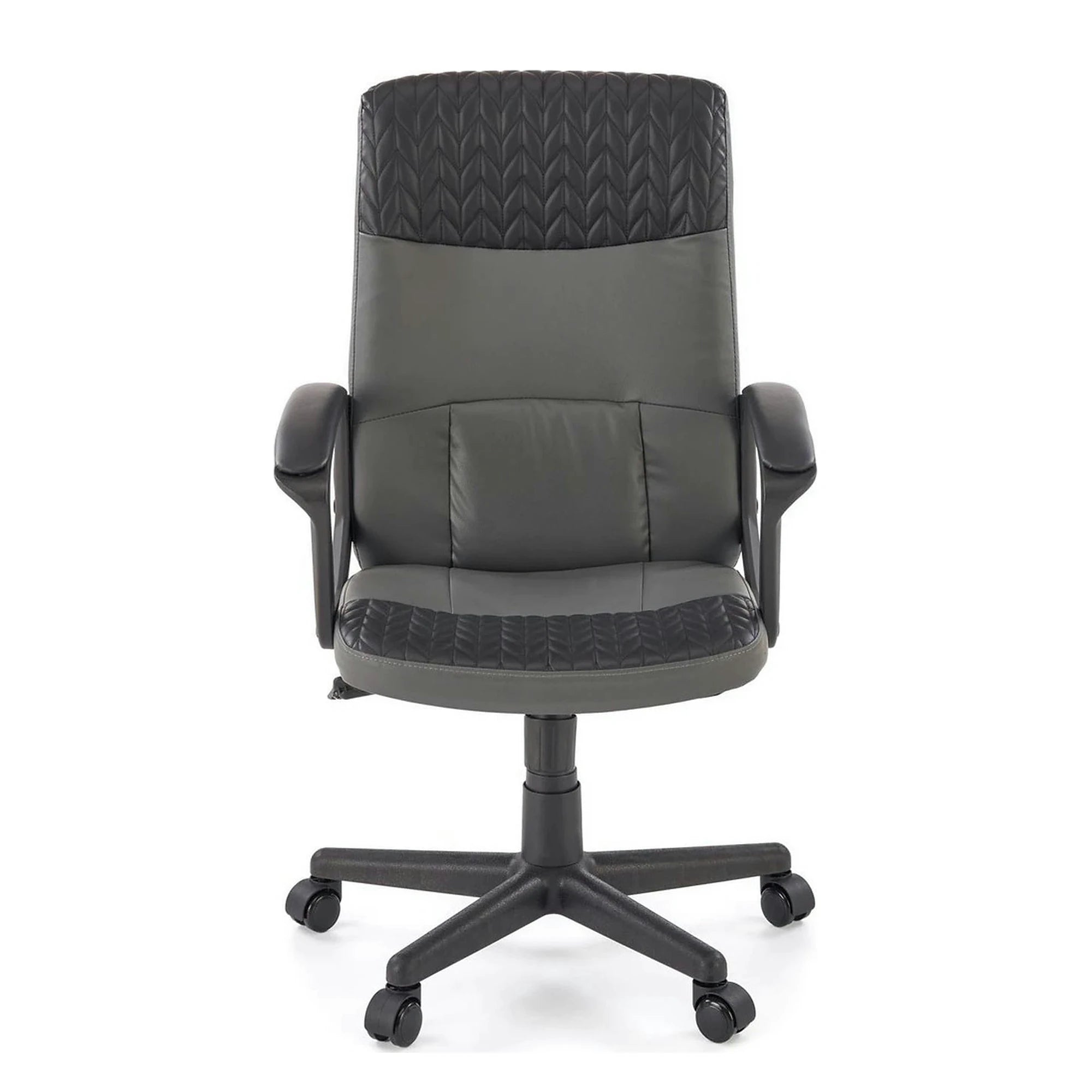 Scaun birou BJORN, negru, piele ecologica, 58x57x100/112 cm