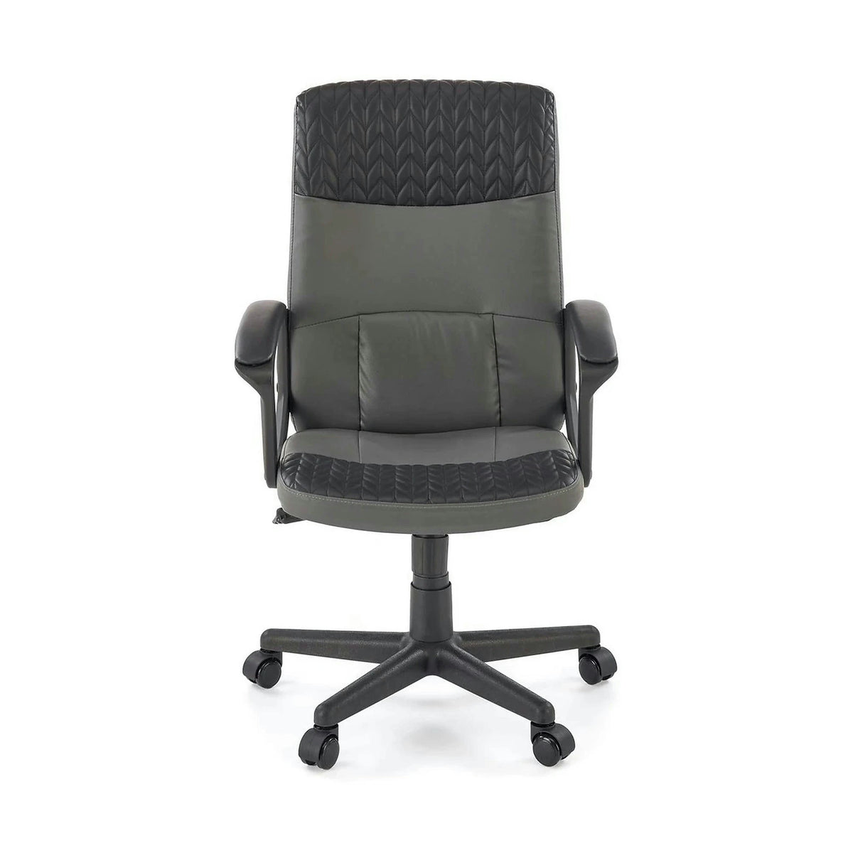 Scaun birou BJORN, negru, piele ecologica, 58x57x100/112 cm
