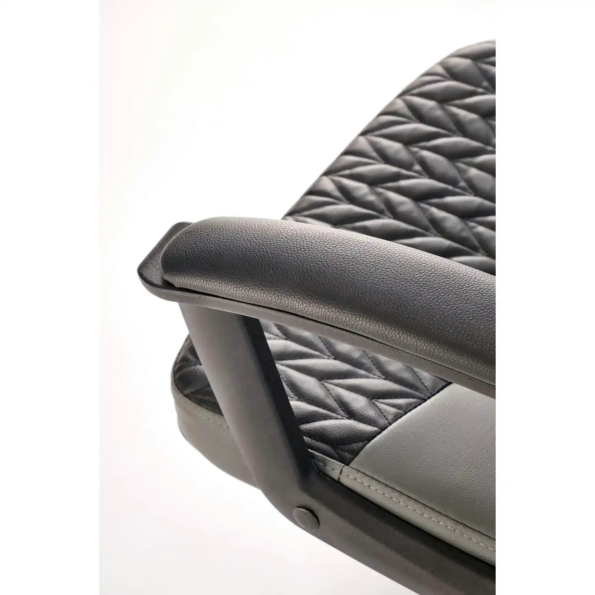 Scaun birou BJORN, negru, piele ecologica, 58x57x100/112 cm