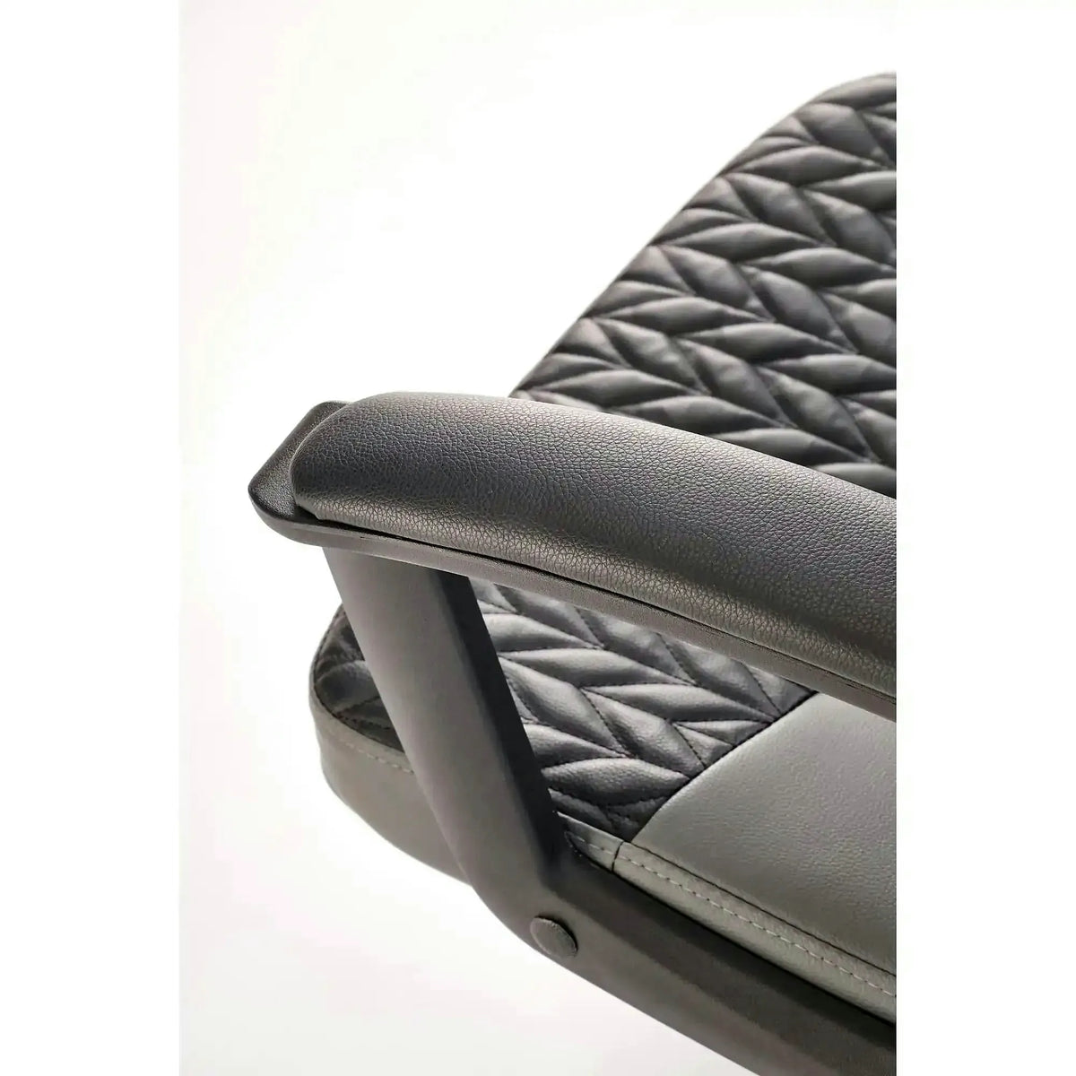 Scaun birou BJORN, negru, piele ecologica, 58x57x100/112 cm