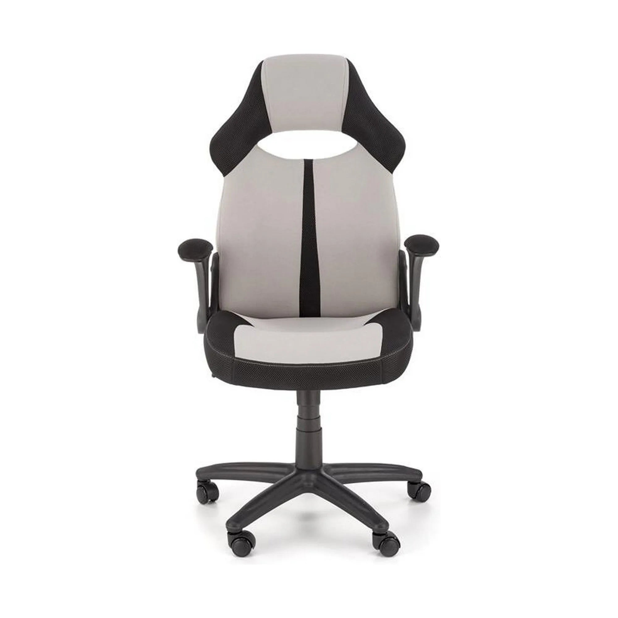 Scaun birou BLOOM, gri/negru, stofa clasica/metal, 65x48x110/120 cm