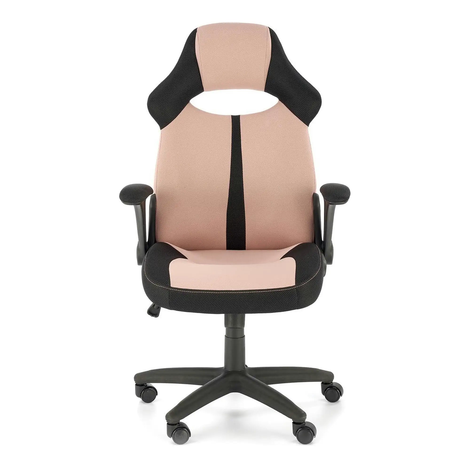 Scaun birou BLOOM, roz/negru, stofa clasica/metal, 65x60x110/120 cm