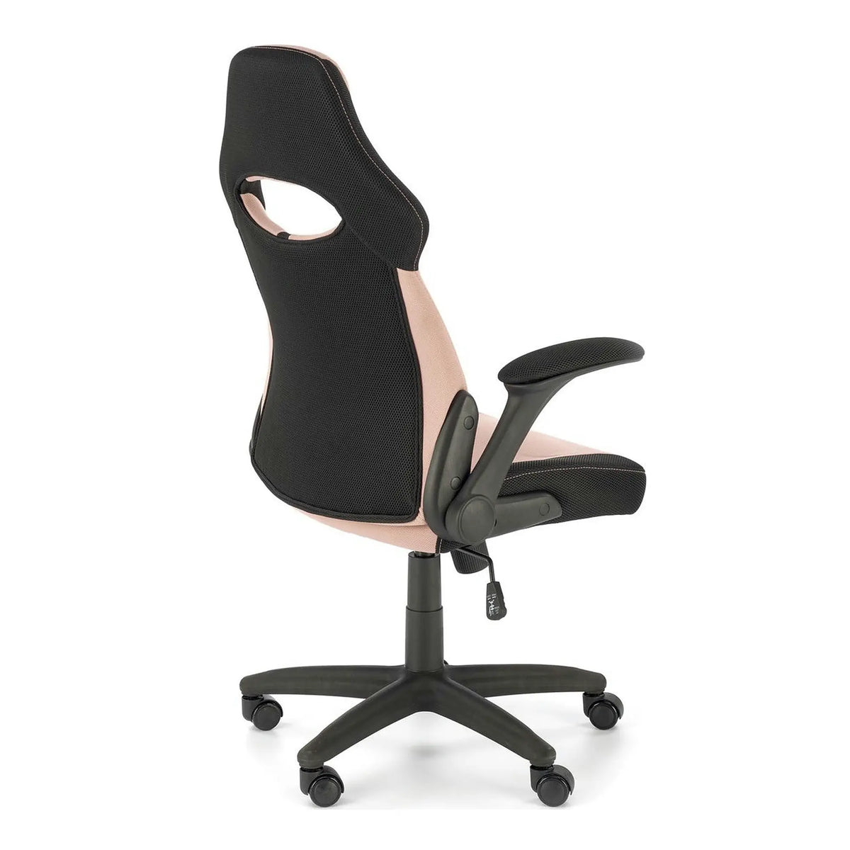 Scaun birou BLOOM, roz/negru, stofa clasica/metal, 65x60x110/120 cm