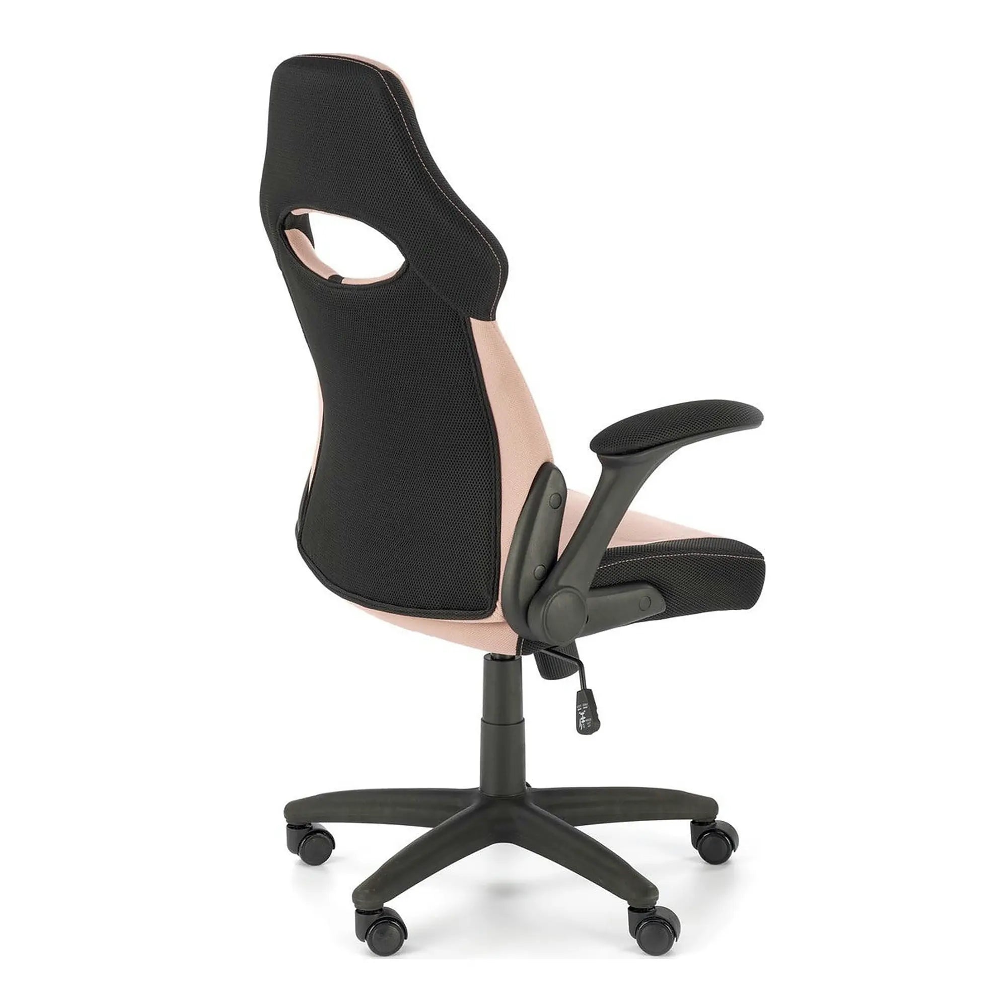 Scaun birou BLOOM, roz/negru, stofa clasica/metal, 65x60x110/120 cm