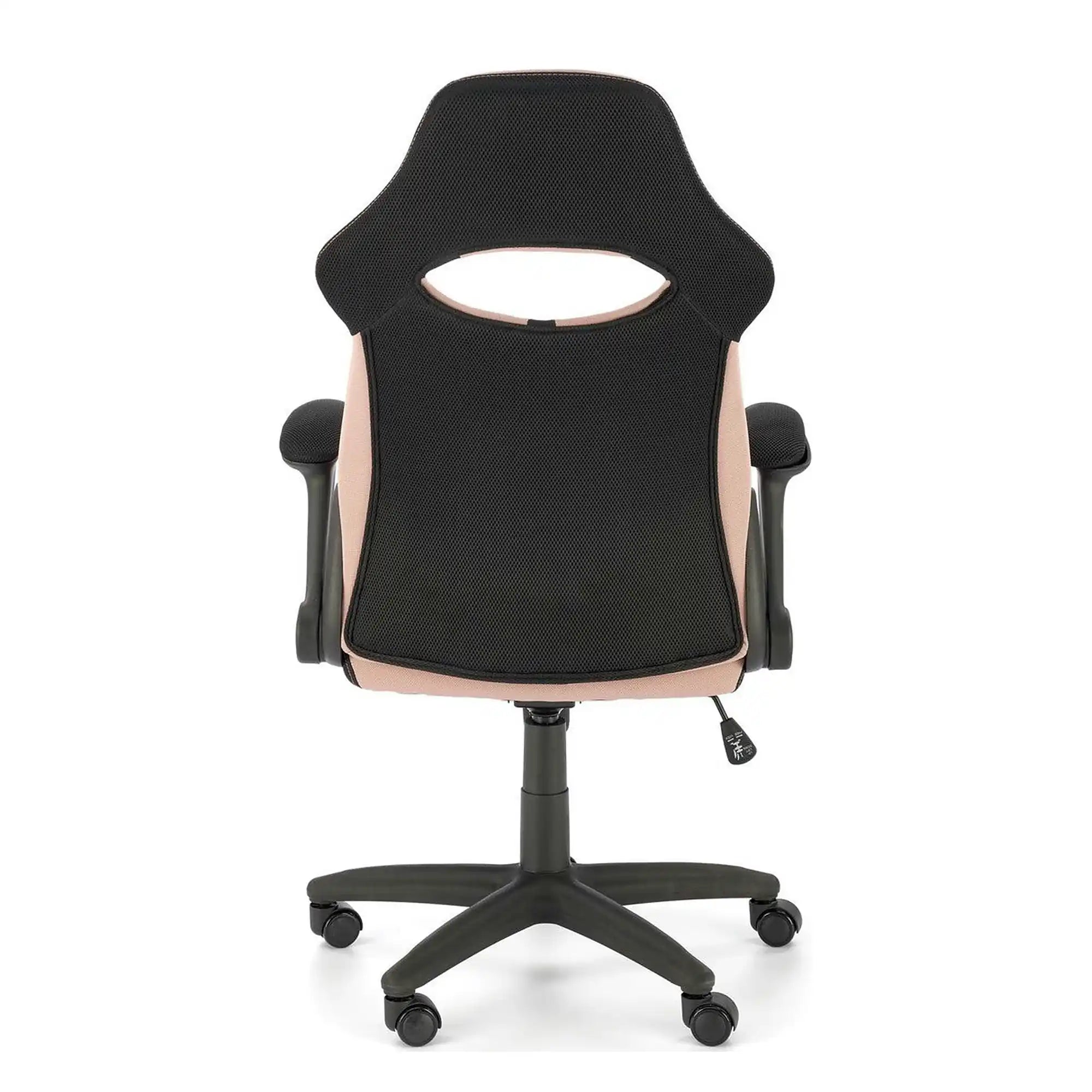 Scaun birou BLOOM, roz/negru, stofa clasica/metal, 65x60x110/120 cm