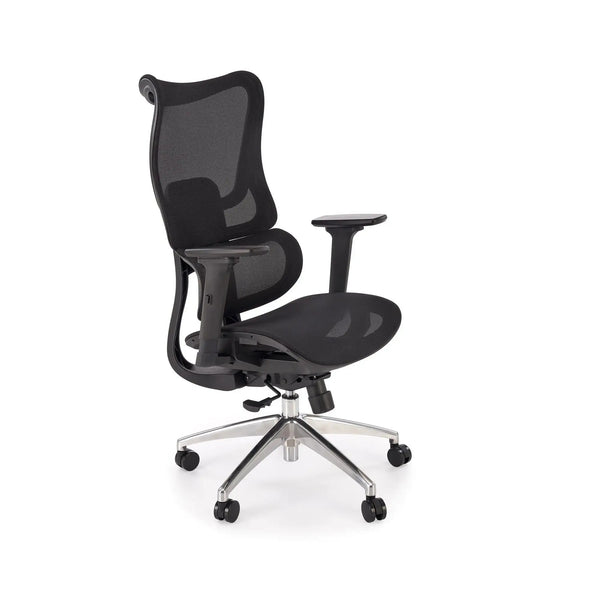 Scaun birou CASPER, negru/crom, plasa/polipropilena, 63x70x115/125 cm