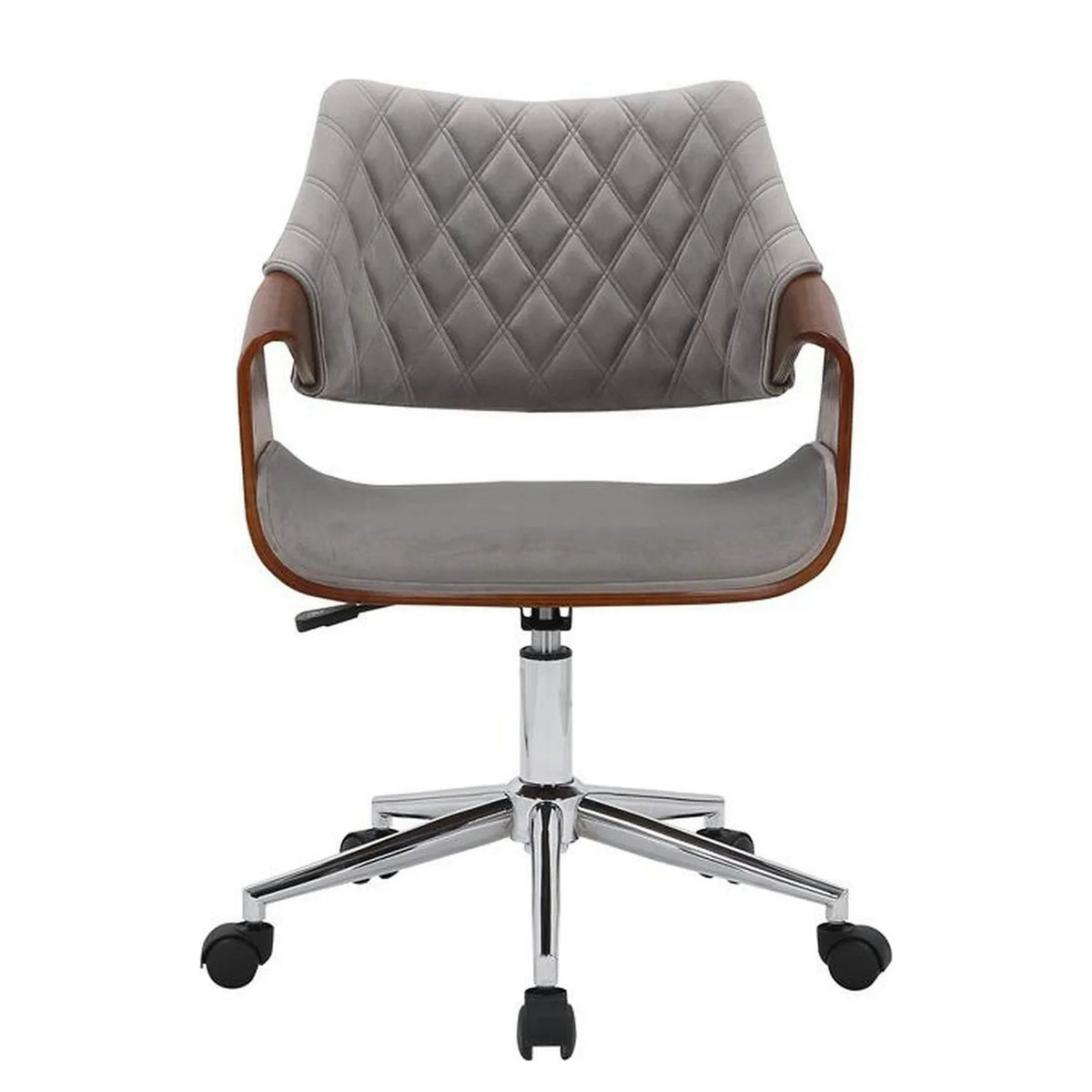 Scaun birou COLT, gri/maro/crom, stofa catifelata/placaj, 58x64x80/90 cm