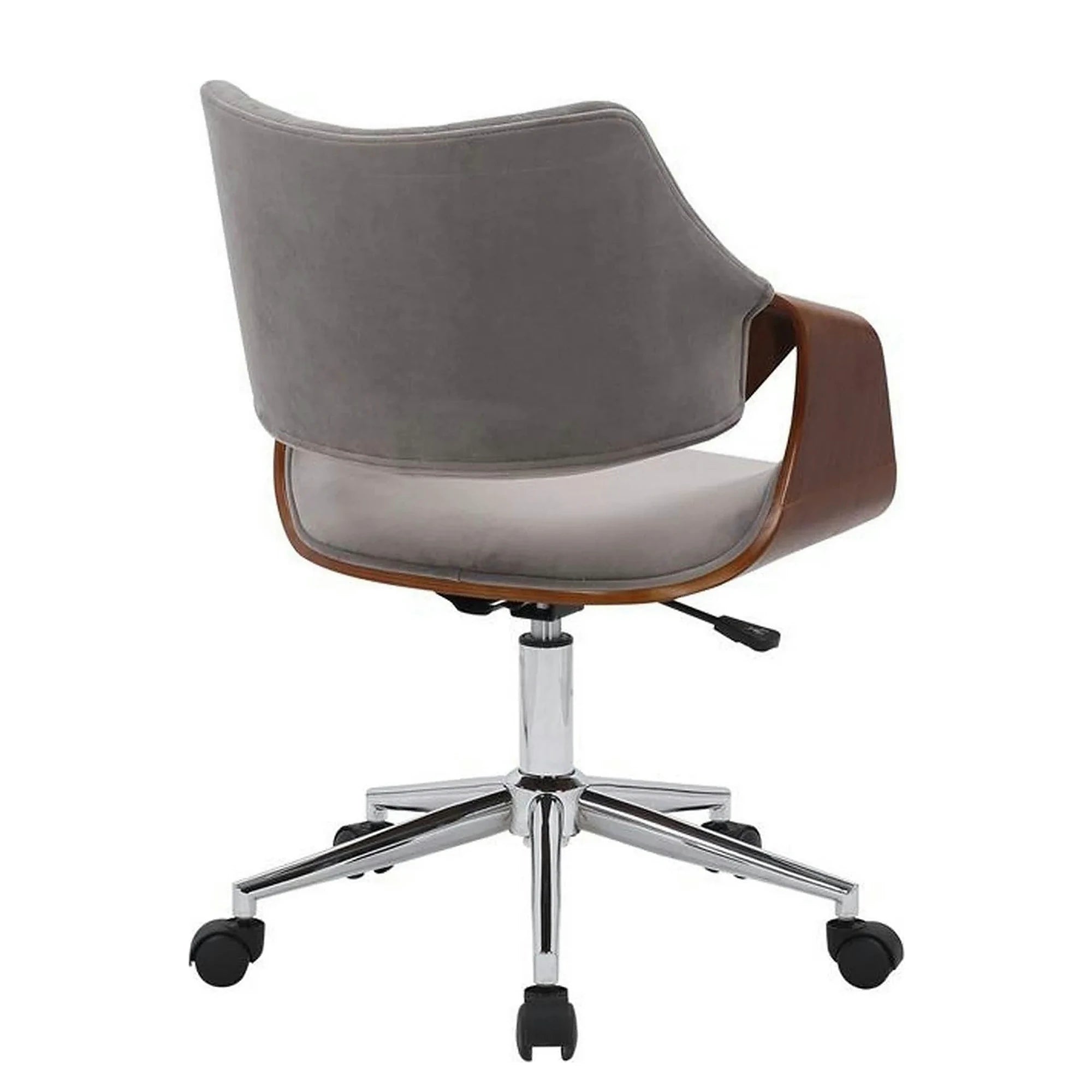 Scaun birou COLT, gri/maro/crom, stofa catifelata/placaj, 58x64x80/90 cm