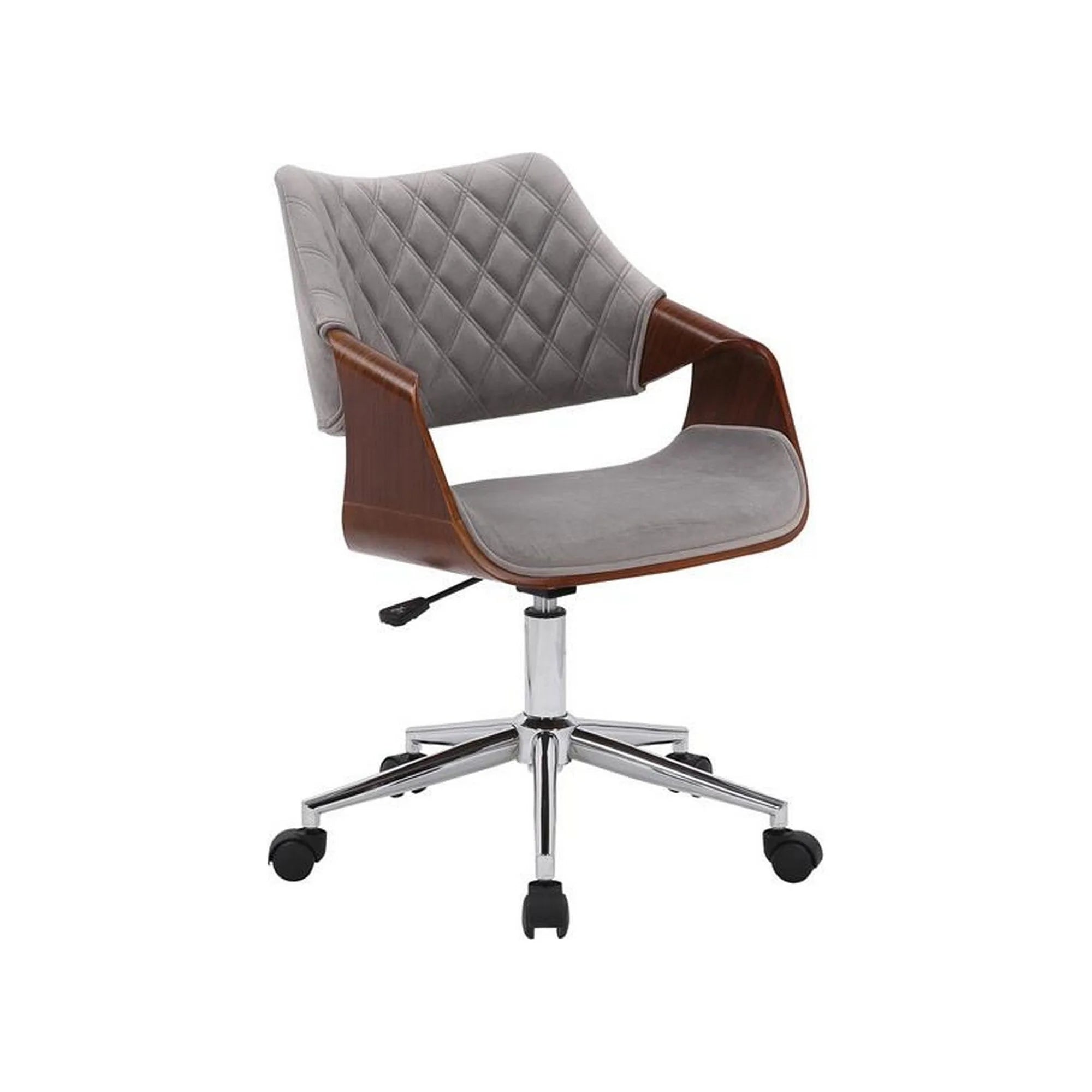 Scaun birou COLT, gri/maro/crom, stofa catifelata/placaj, 58x64x80/90 cm