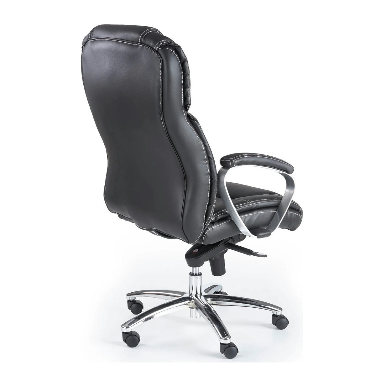 Scaun birou comod FOSTER, negru, piele ecologica/PVC, 69x74x117/124 cm