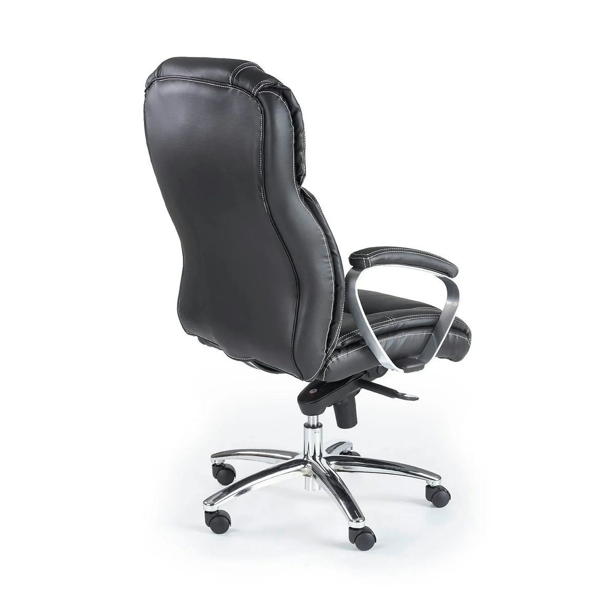 Scaun birou comod FOSTER, negru, piele ecologica/PVC, 69x74x117/124 cm