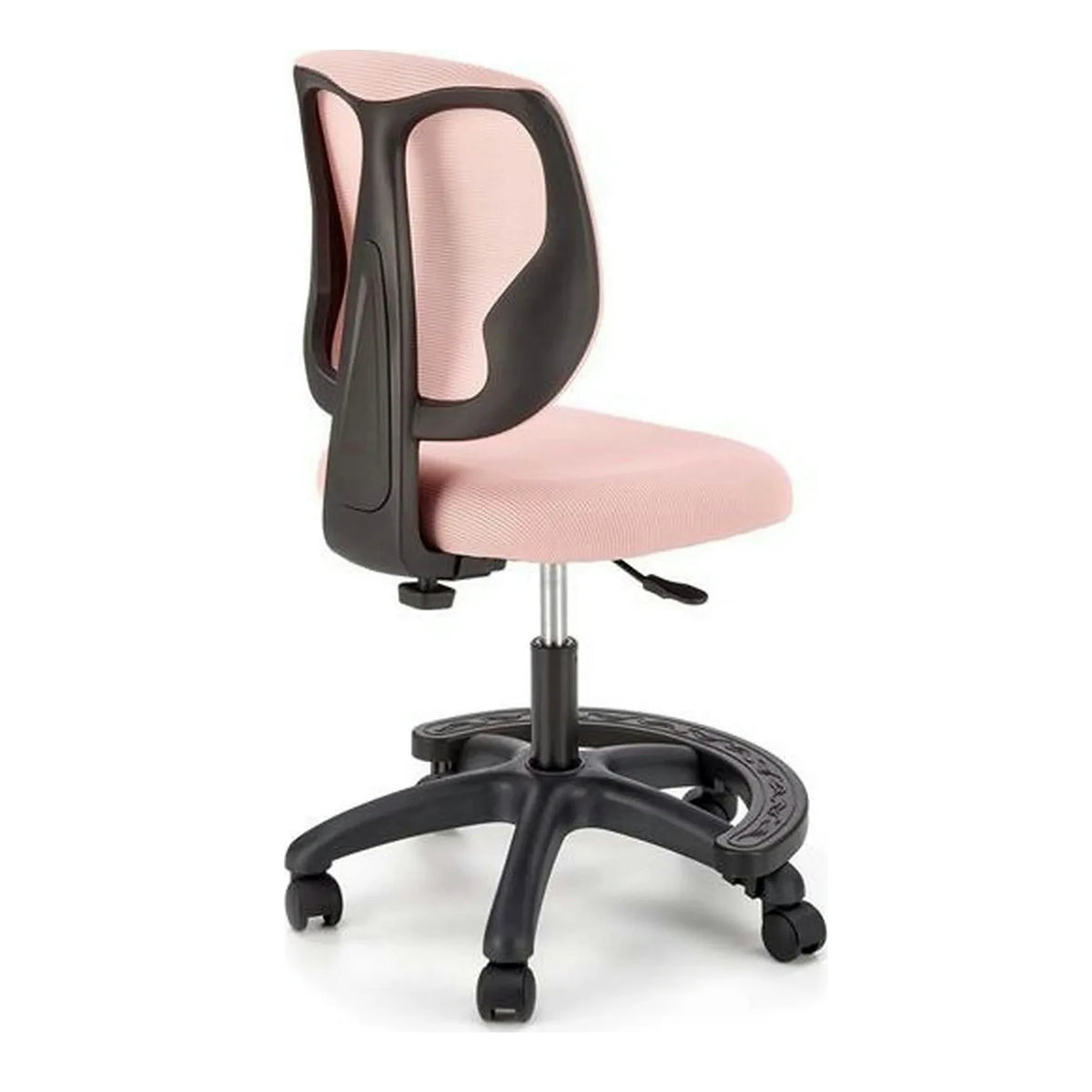 Scaun birou copii NANI, roz/negru, stofa/plasa, 52x56x85-95 cm