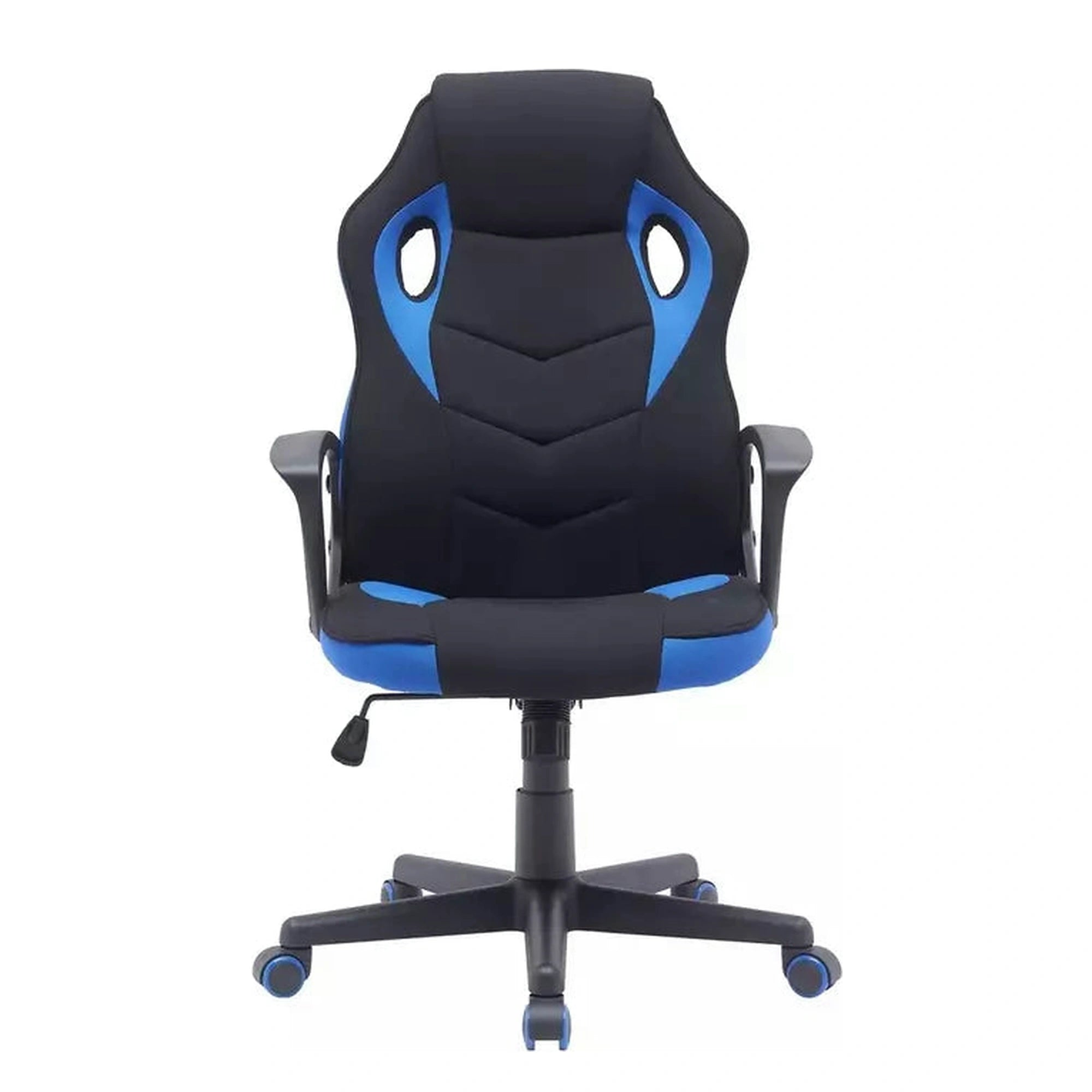 Scaun birou DAKAR, negru/albastru, stofa/plastic, 63x48x106/114 cm