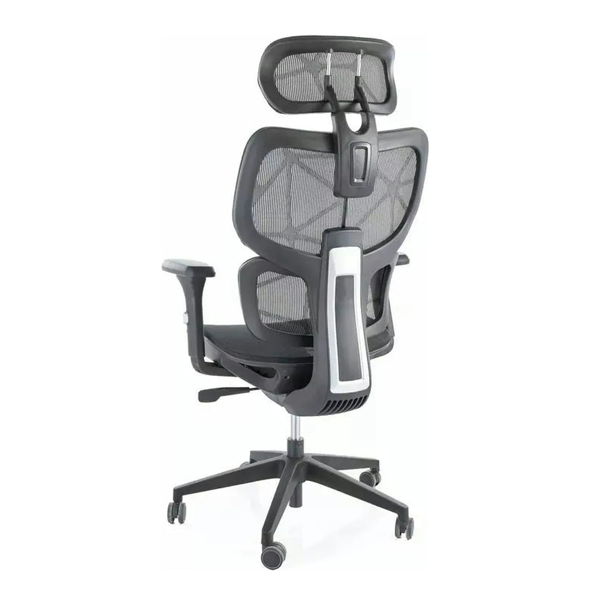 Scaun birou DEVON, negru, plasa/metal, 68x50x119/129 cm