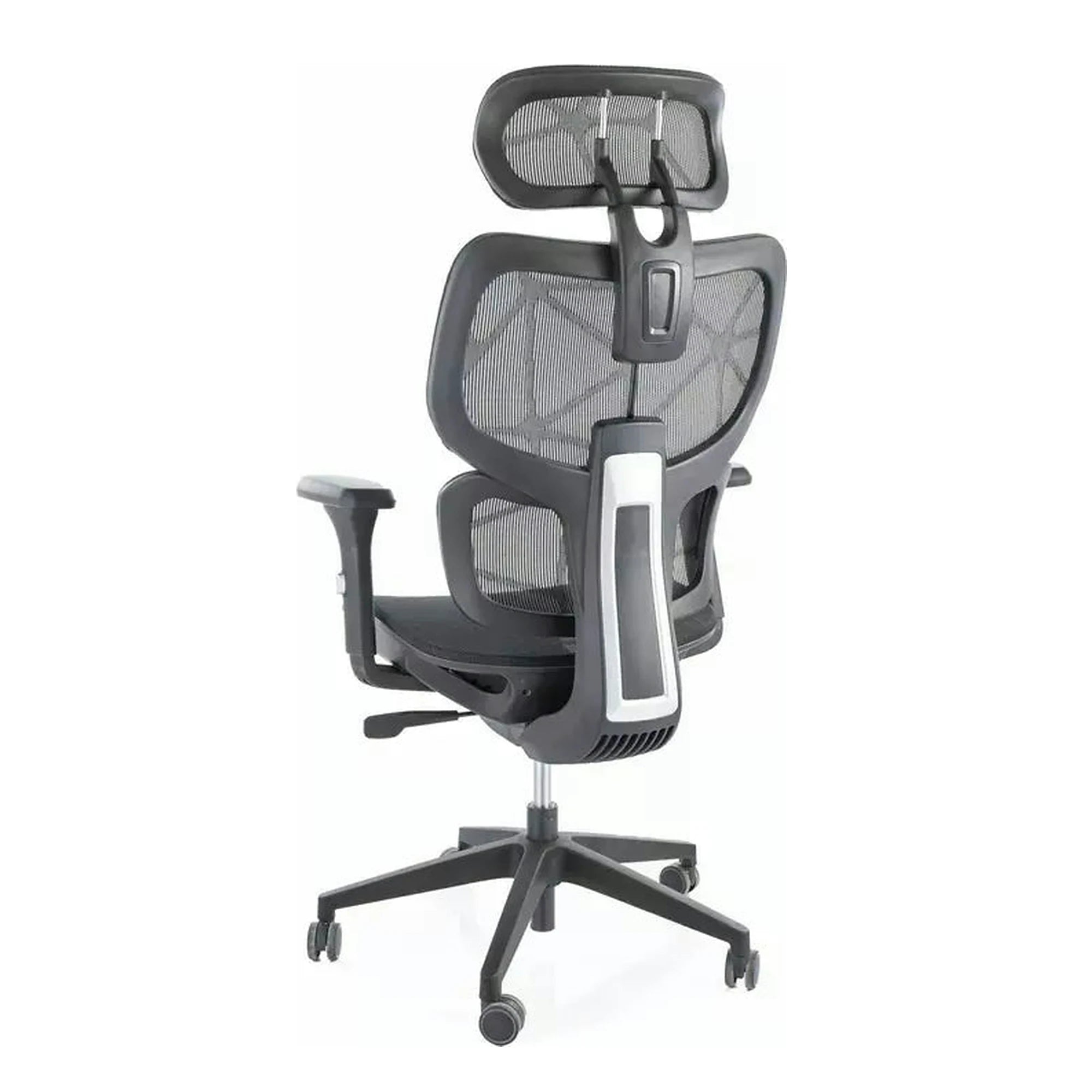 Scaun birou DEVON, negru, plasa/metal, 68x50x119/129 cm