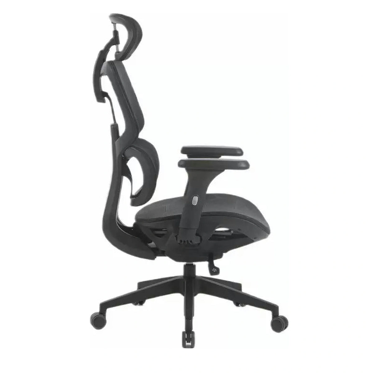 Scaun birou DEVON, negru, plasa/metal, 68x50x119/129 cm