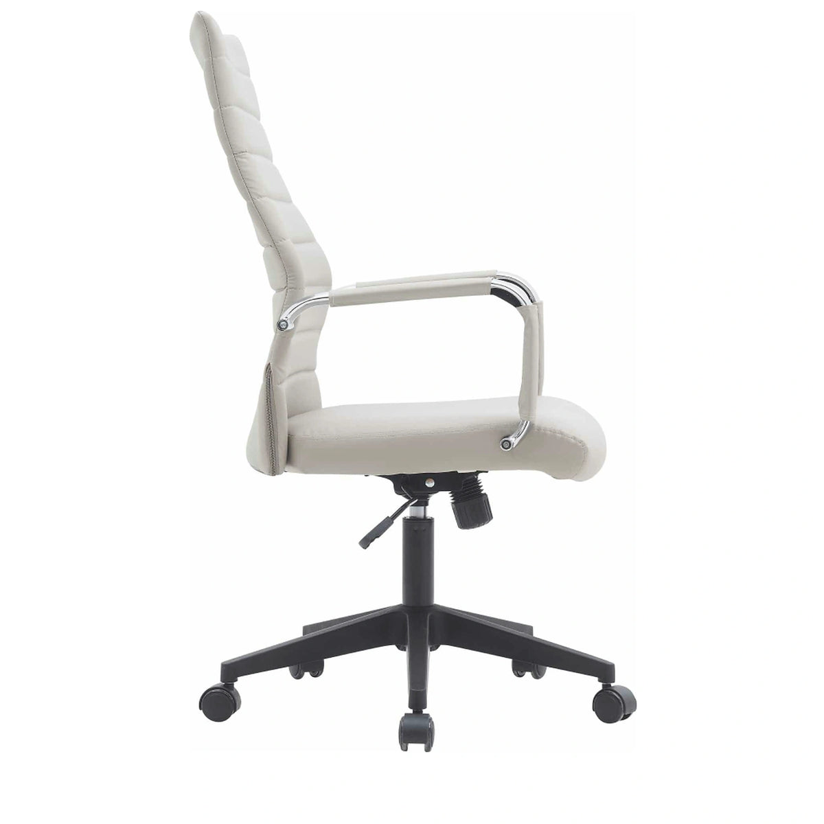Scaun birou DRUGOS NEW, gri deschis/negru, piele ecologica/metal/plastic, 55x63x103/113 cm