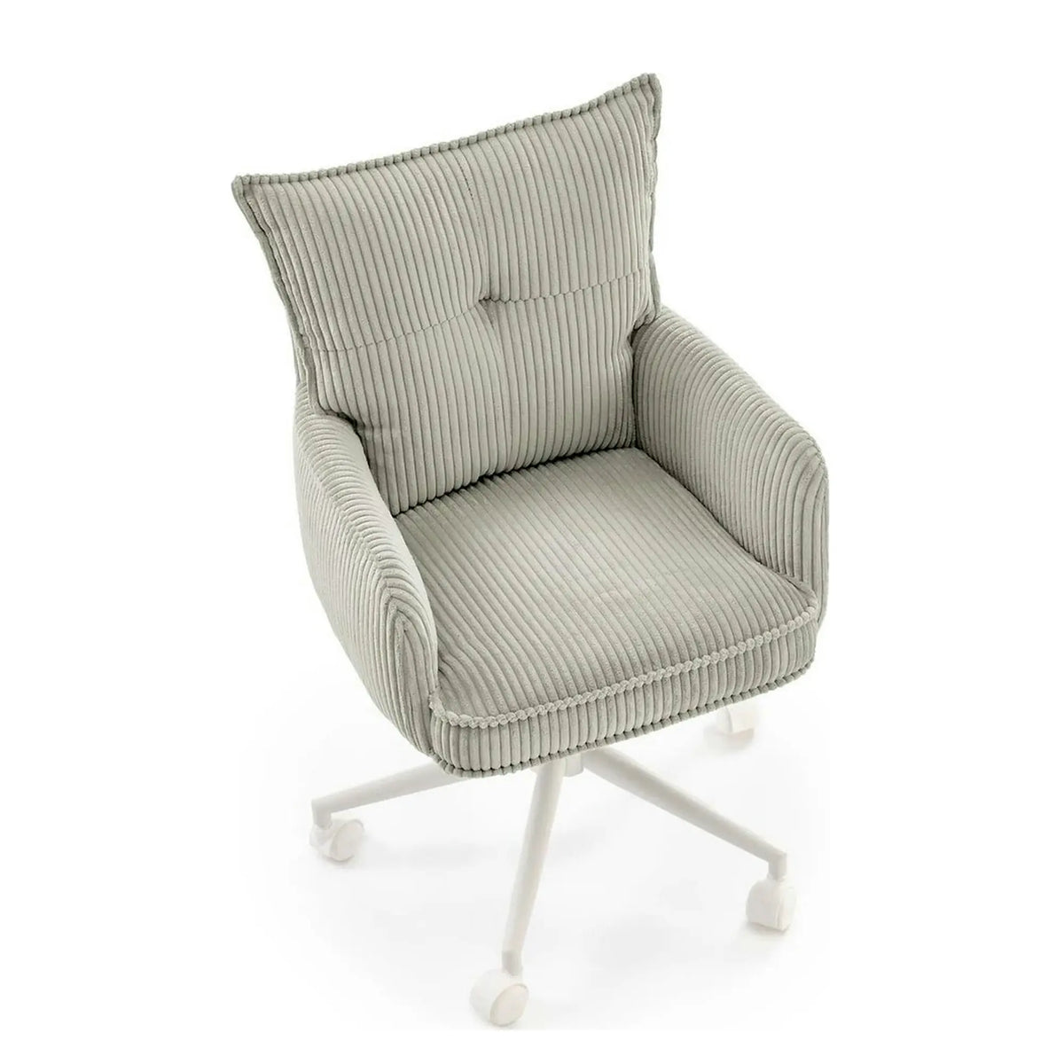 Scaun birou DUMBO, gri deschis/alb, stofa raiata, 52x58x84/94 cm