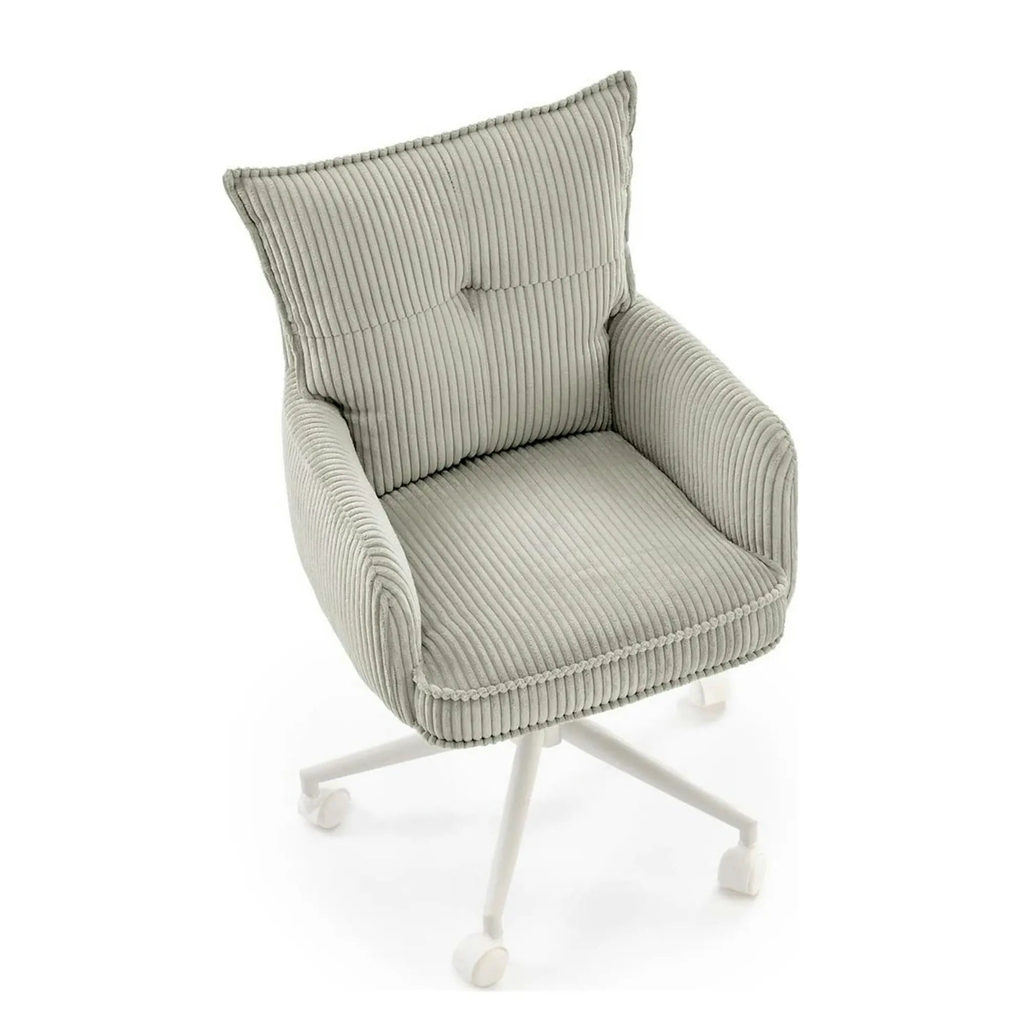 Scaun birou DUMBO, gri deschis/alb, stofa raiata, 52x58x84/94 cm