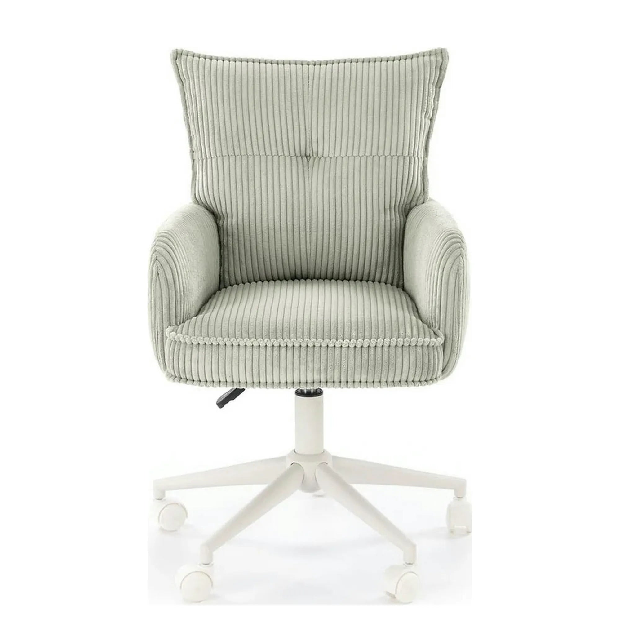 Scaun birou DUMBO, gri deschis/alb, stofa raiata, 52x58x84/94 cm