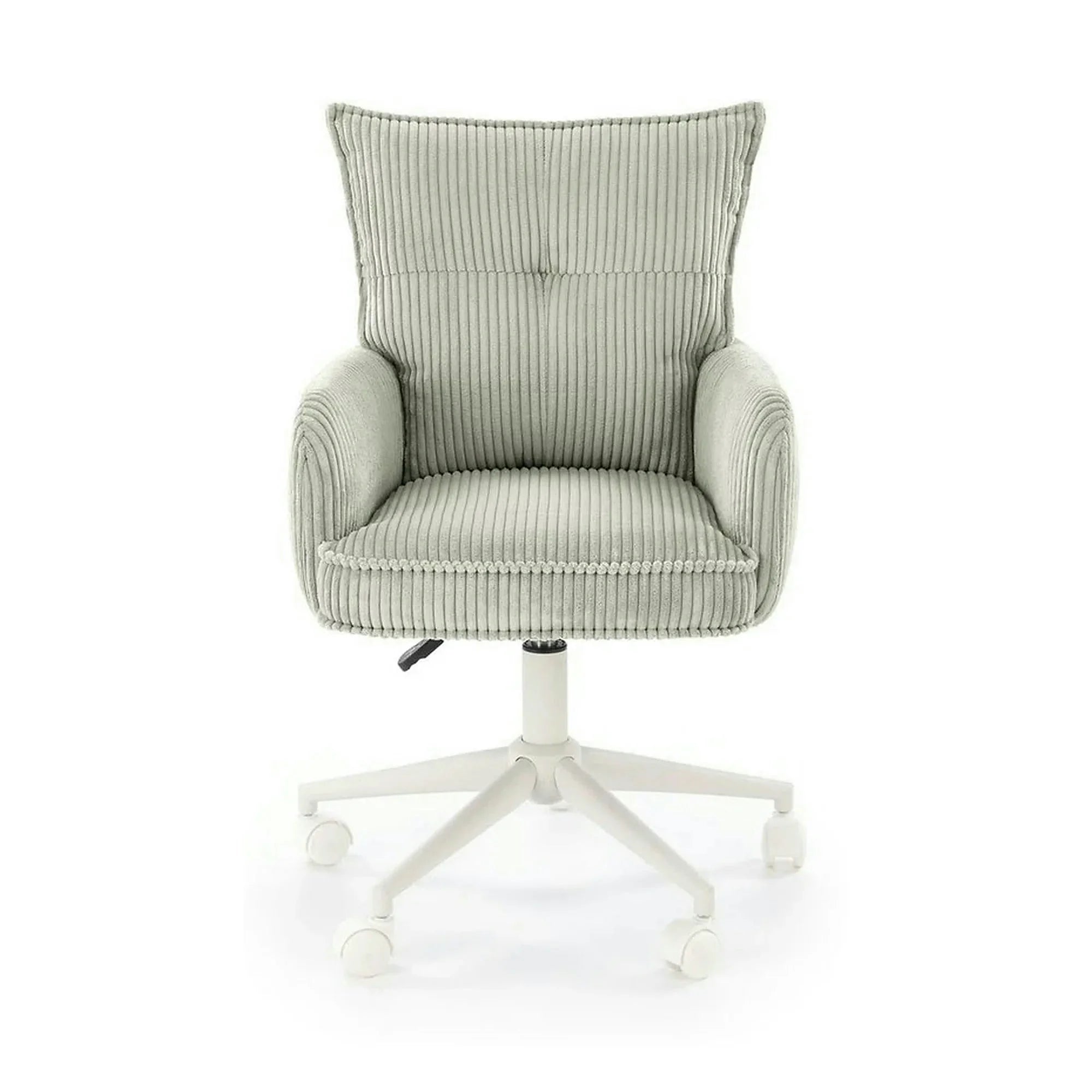 Scaun birou DUMBO, gri deschis/alb, stofa raiata, 52x58x84/94 cm