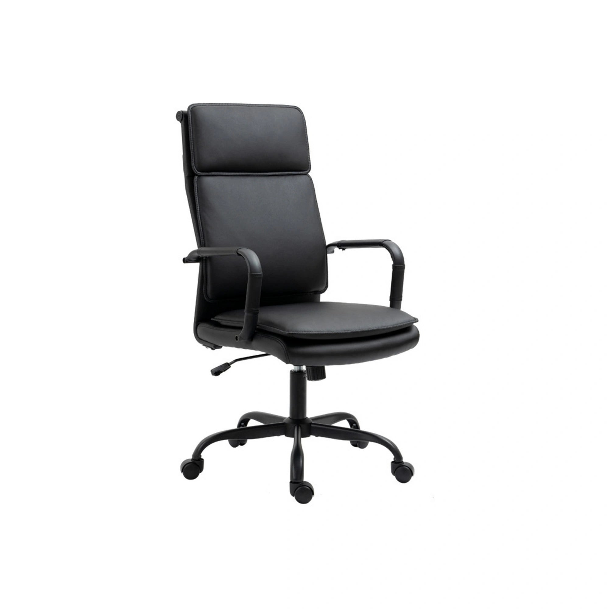 Scaun birou ELEKTOR, negru, piele ecologica/metal, 55x63x96/106 cm