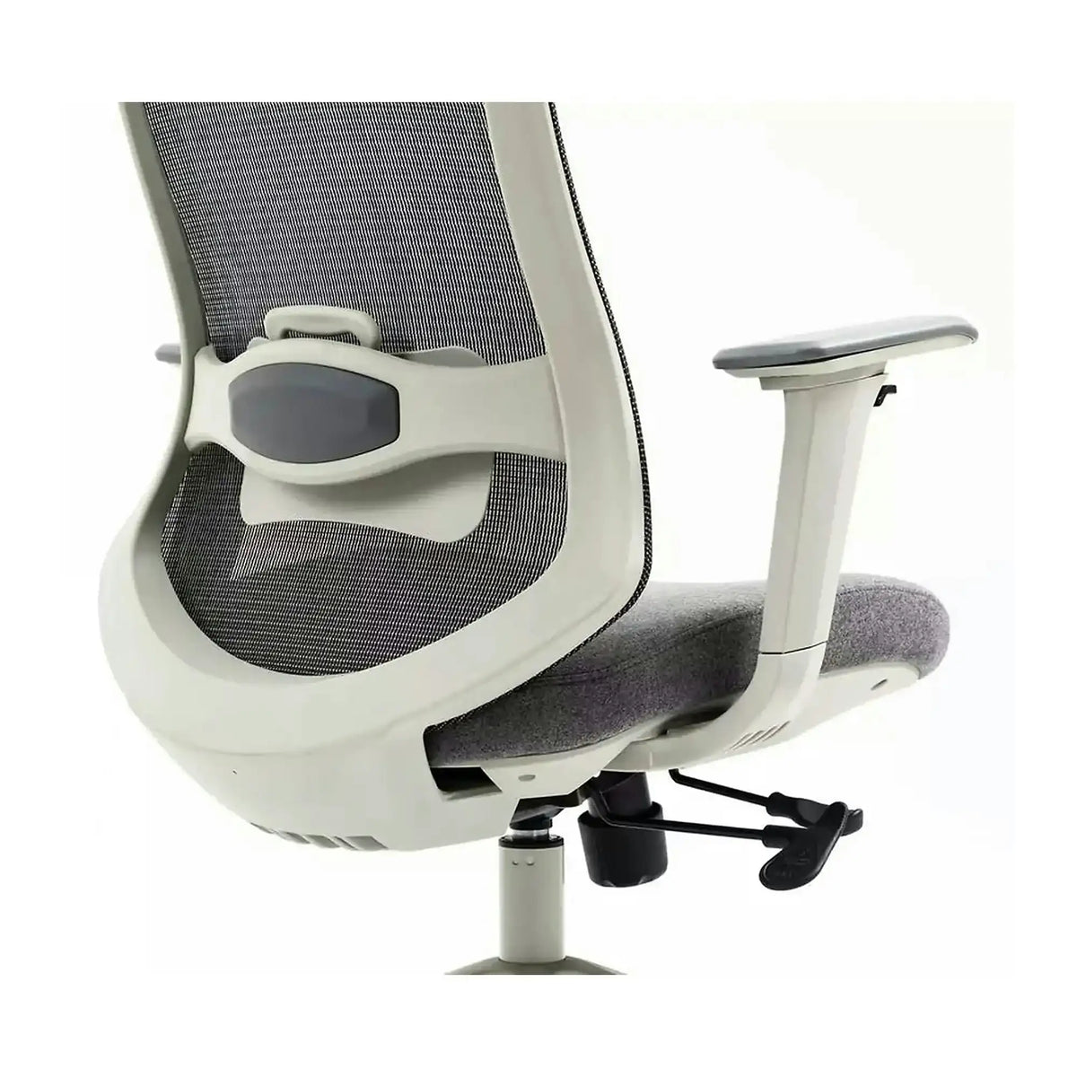 Scaun birou ERGON, gri, piele ecologica/plasa/stofa, 64x49x112/122 cm