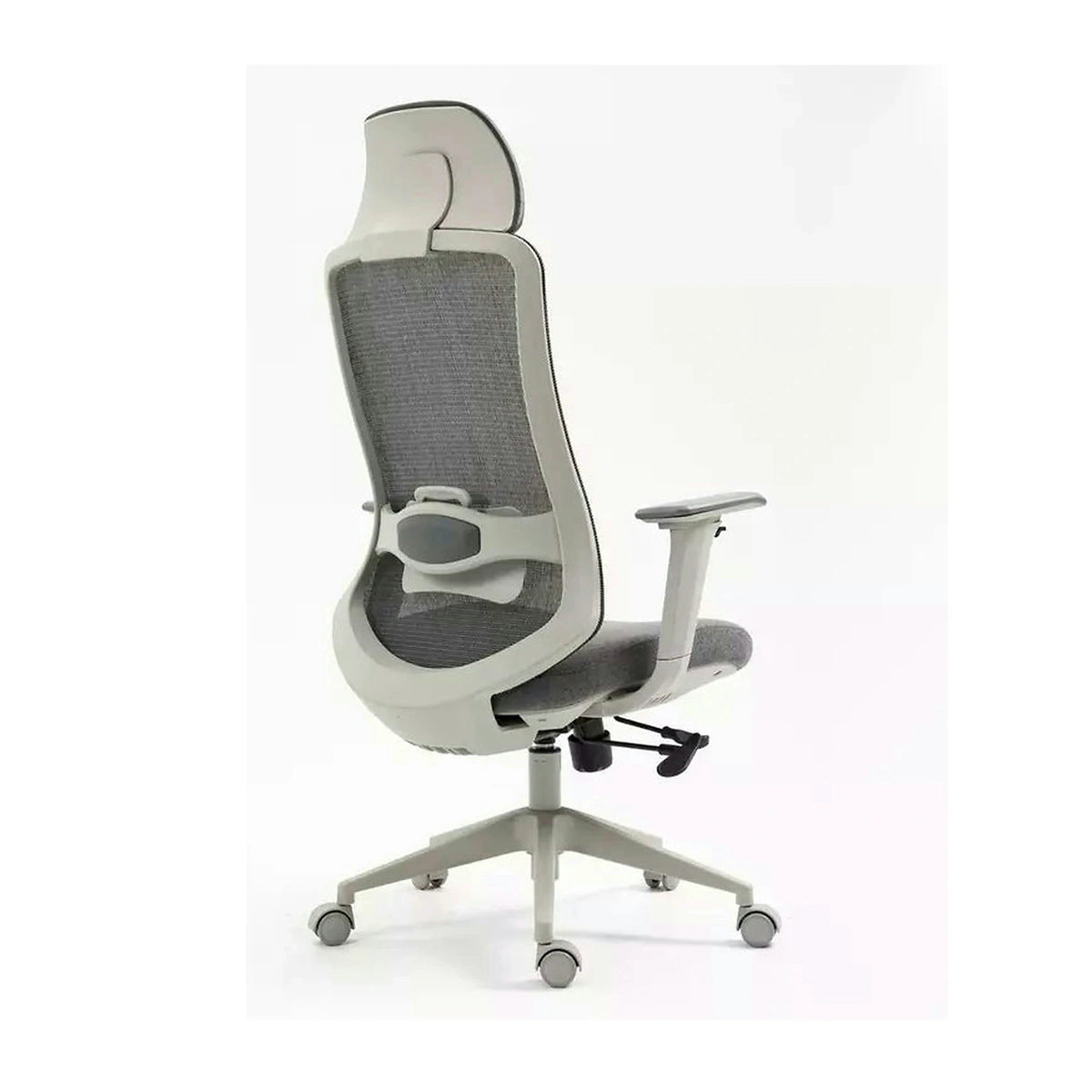 Scaun birou ERGON, gri, piele ecologica/plasa/stofa, 64x49x112/122 cm