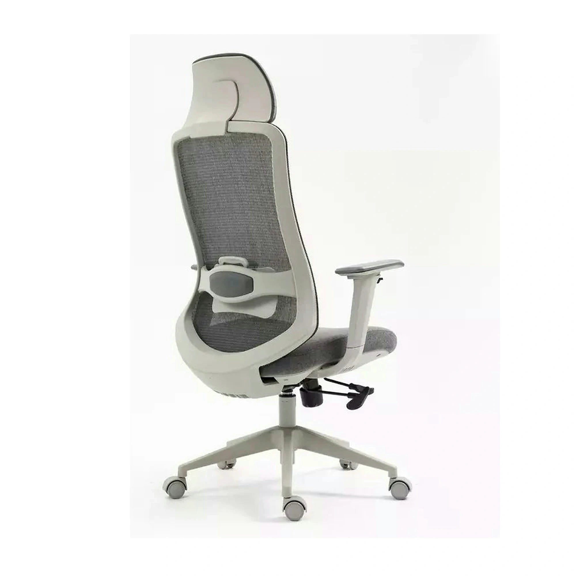 Scaun birou ERGON, gri, piele ecologica/plasa/stofa, 64x49x112/122 cm