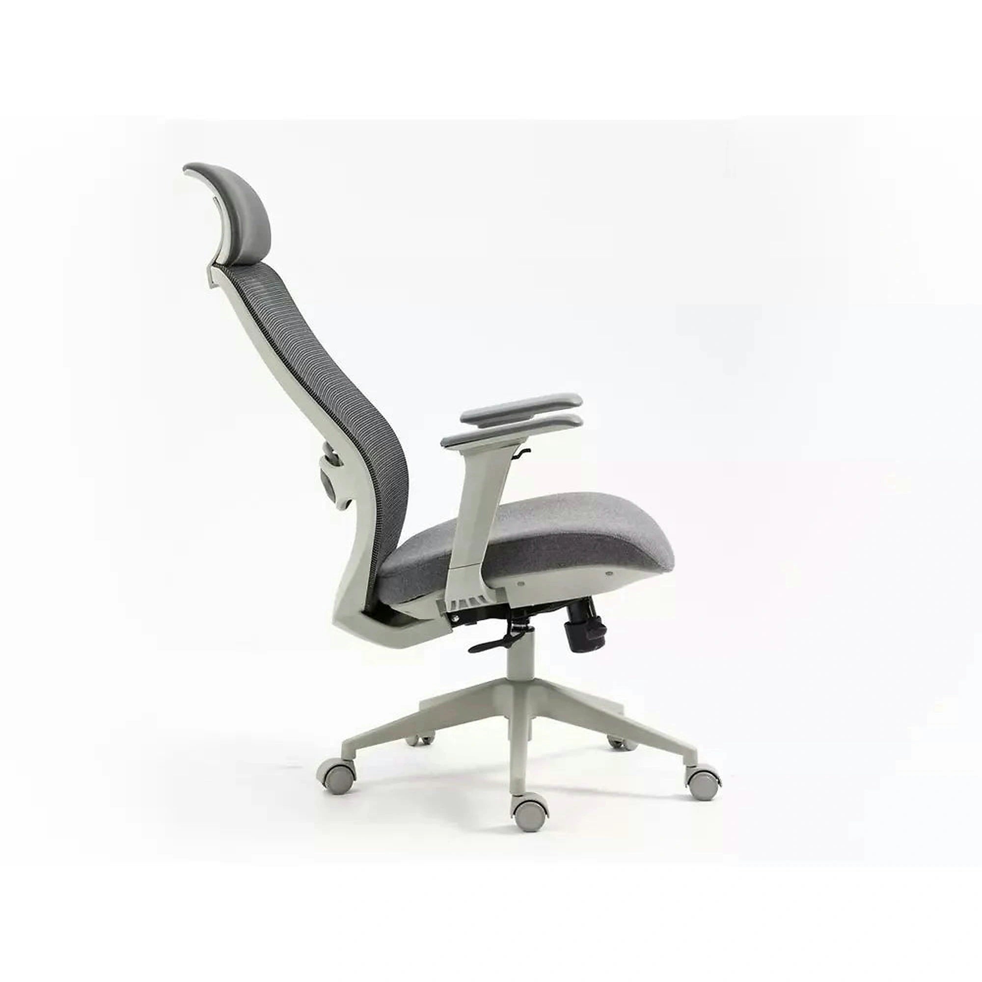 Scaun birou ERGON, gri, piele ecologica/plasa/stofa, 64x49x112/122 cm
