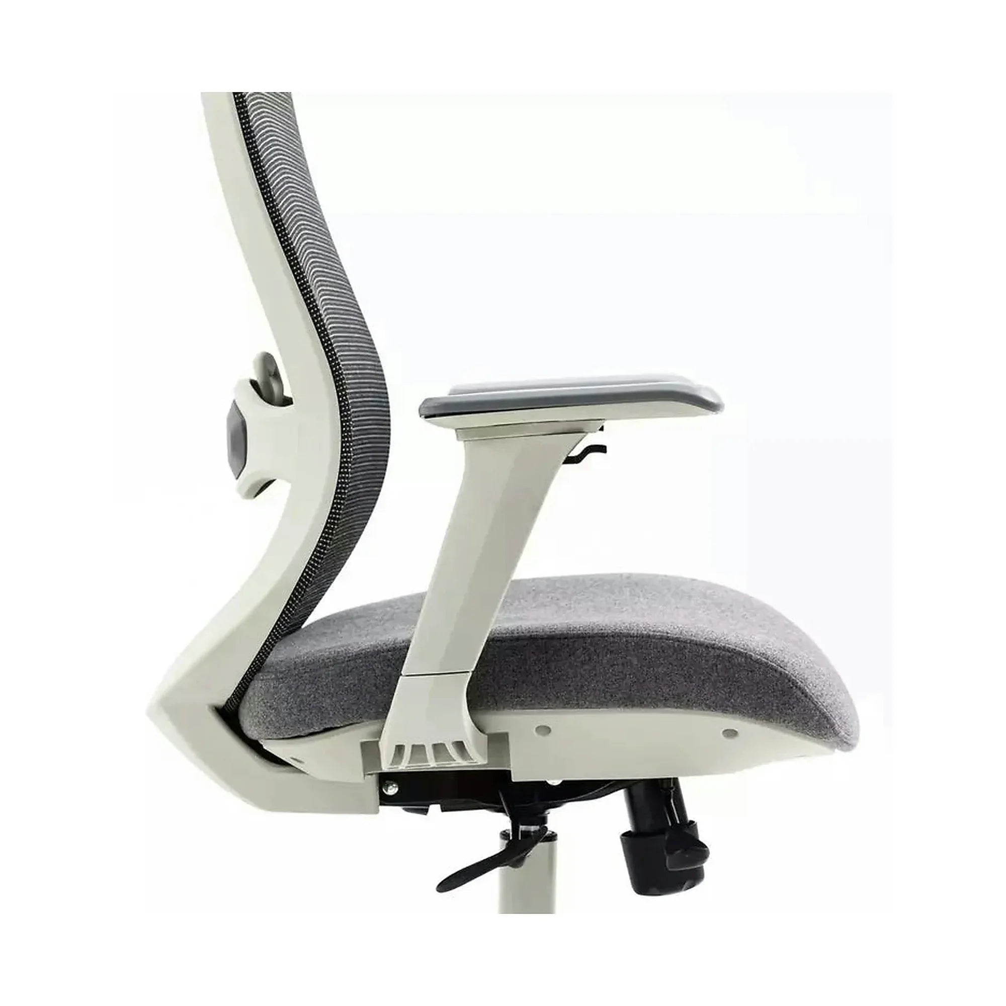 Scaun birou ERGON, gri, piele ecologica/plasa/stofa, 64x49x112/122 cm