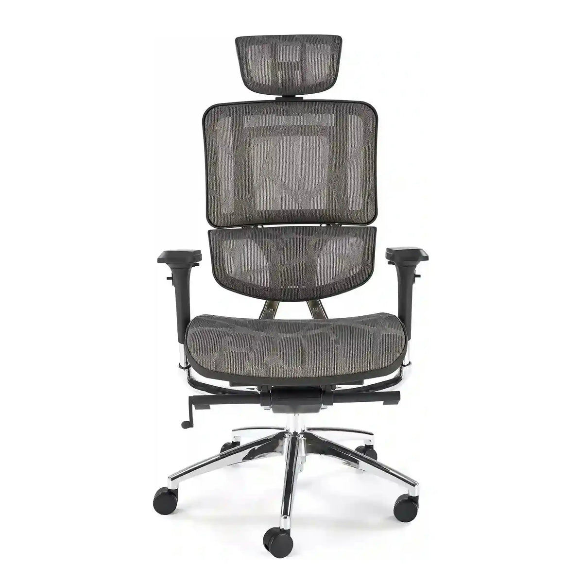 Scaun birou ETHAN, gri, plasa/metal, 72x70x130/139 cm