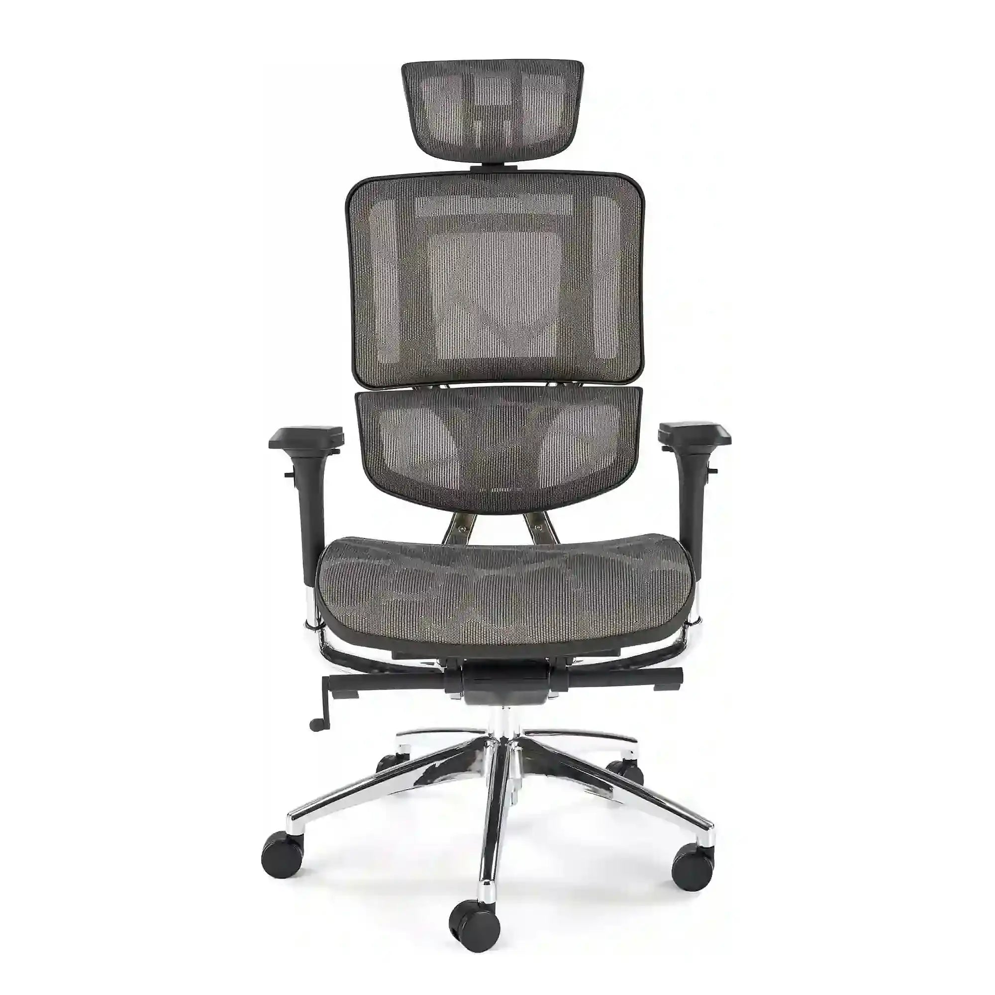 Scaun birou ETHAN, gri, plasa/metal, 72x70x130/139 cm