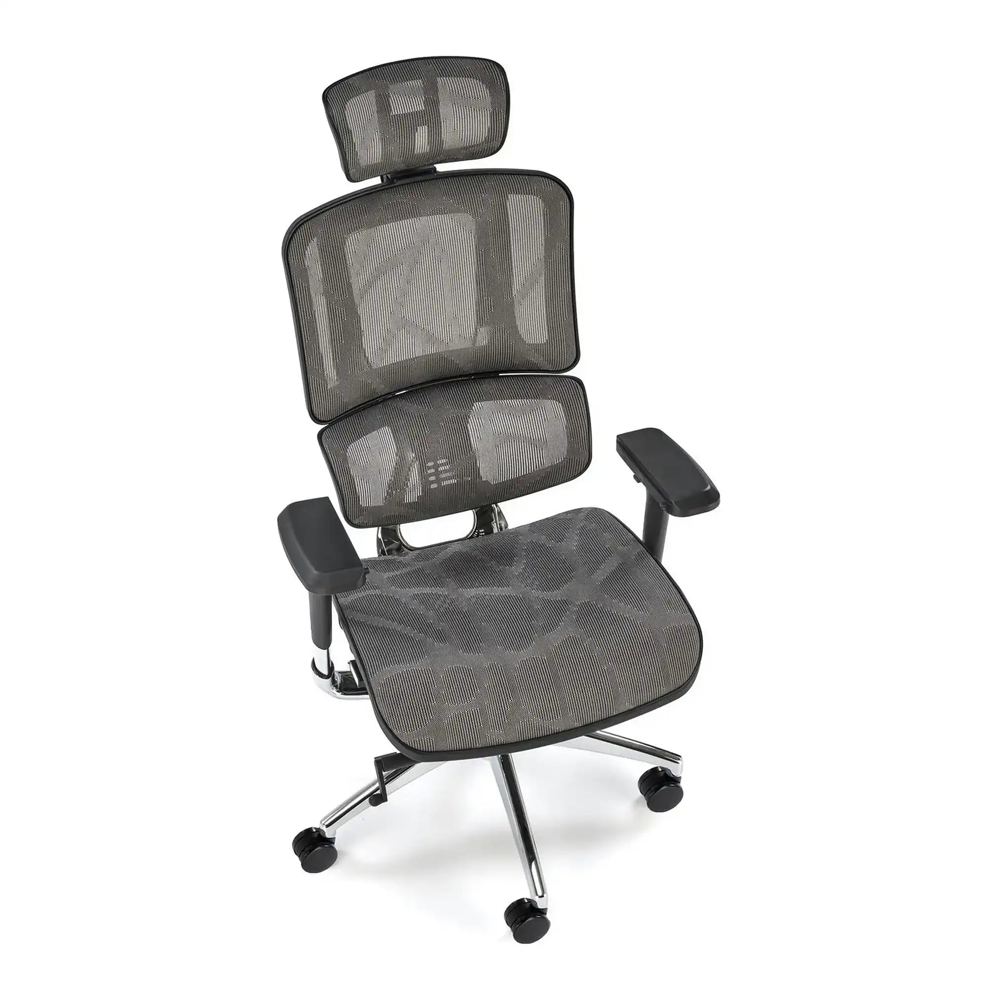 Scaun birou ETHAN, gri, plasa/metal, 72x70x130/139 cm