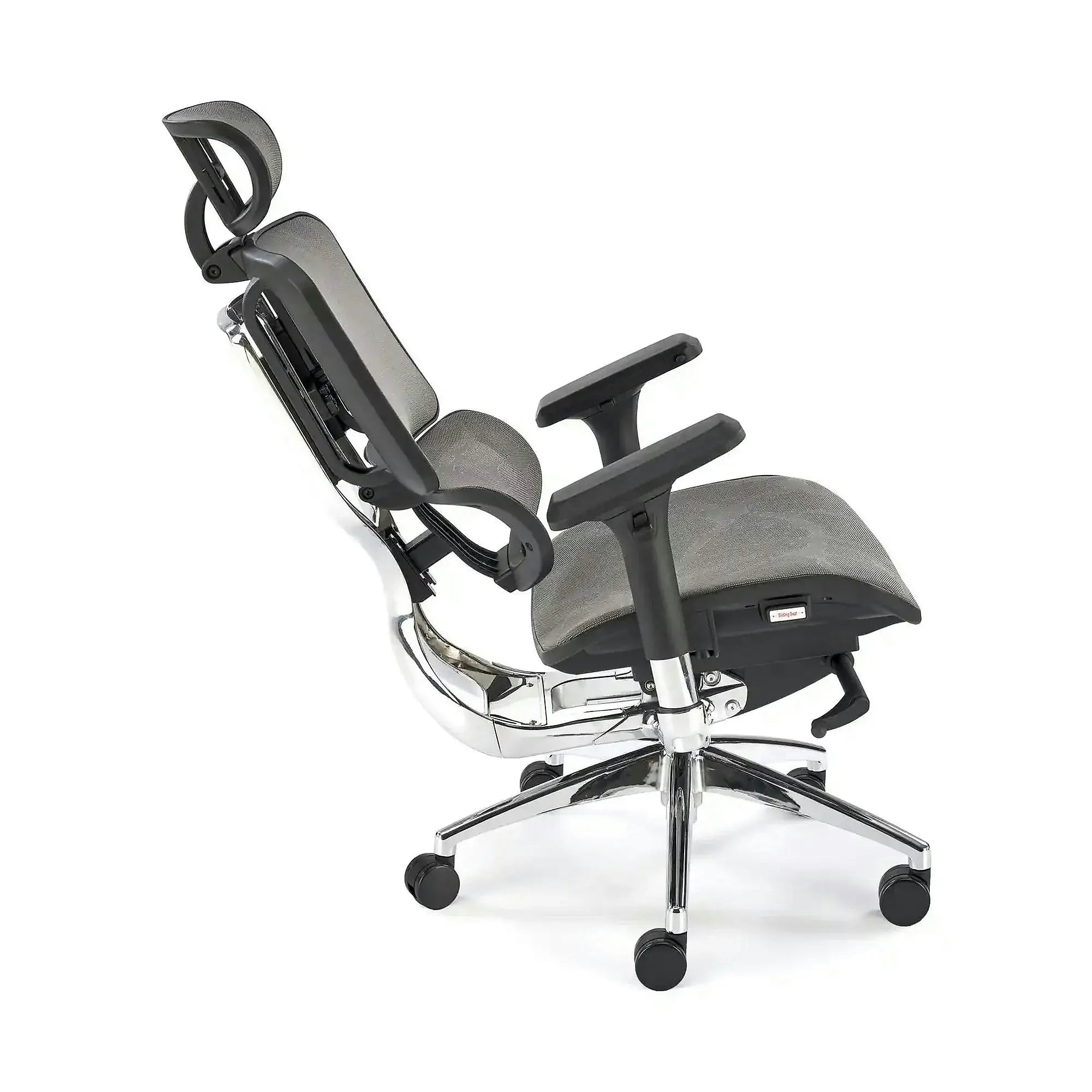 Scaun birou ETHAN, gri, plasa/metal, 72x70x130/139 cm