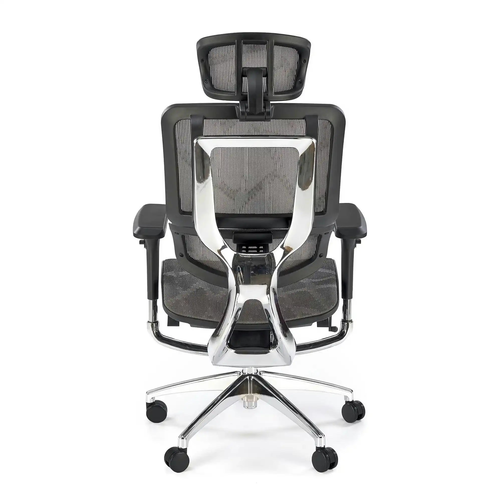 Scaun birou ETHAN, gri, plasa/metal, 72x70x130/139 cm
