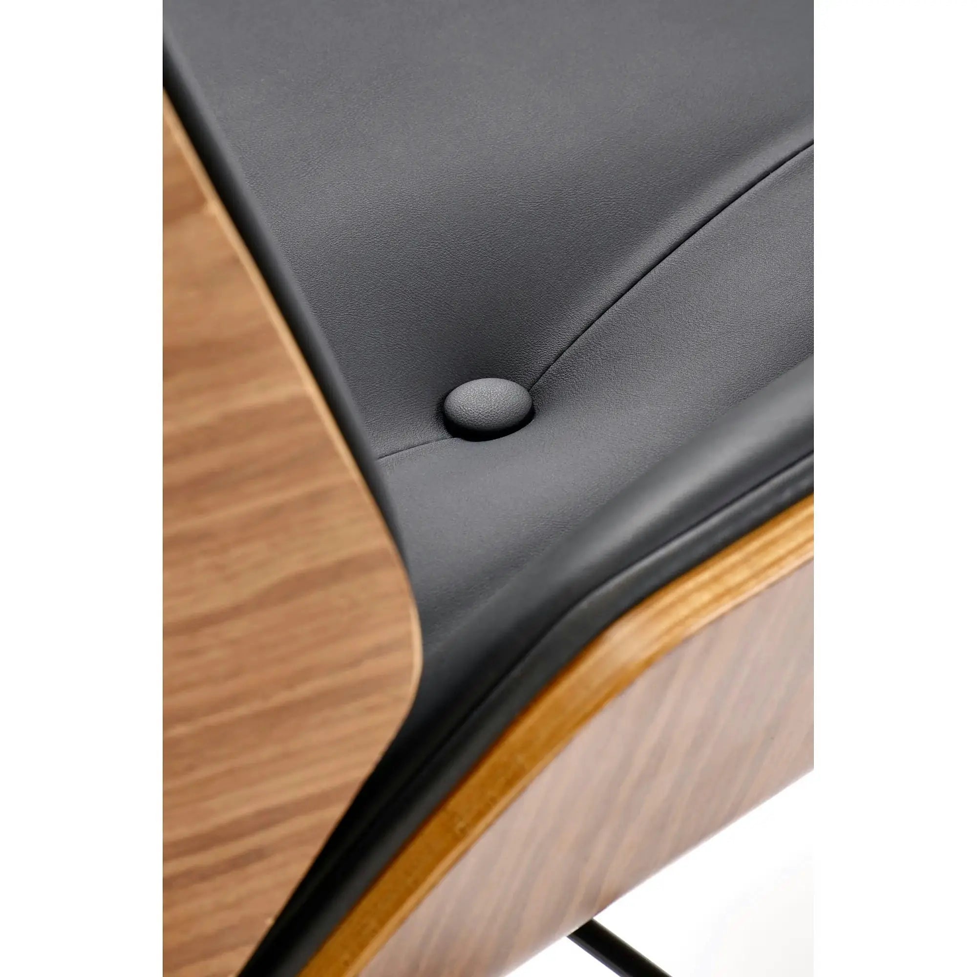Scaun birou fara manere WEBSTER, nuc/negru, piele ecologica/placaj indoit, 60x65x114/122 cm