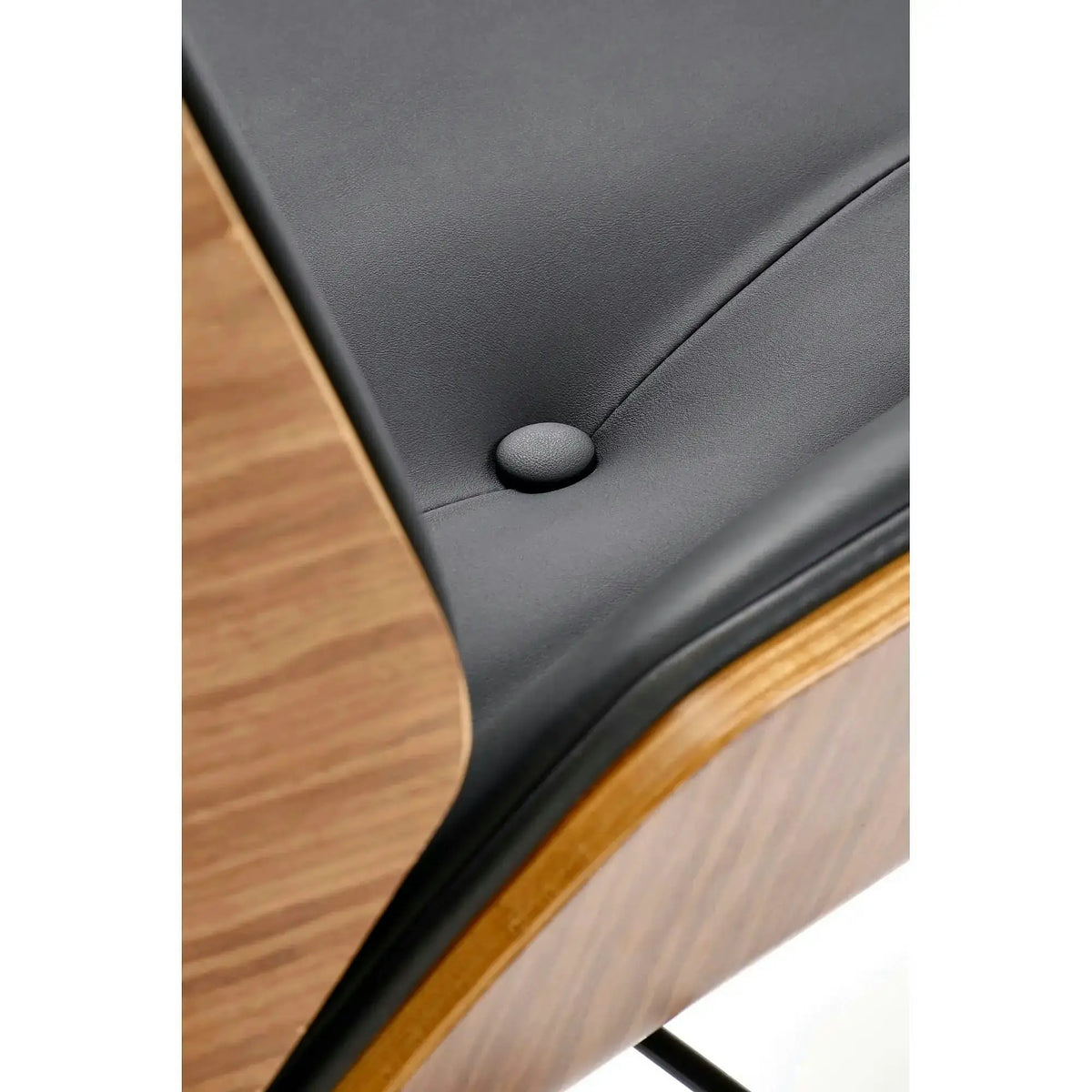 Scaun birou fara manere WEBSTER, nuc/negru, piele ecologica/placaj indoit, 60x65x114/122 cm