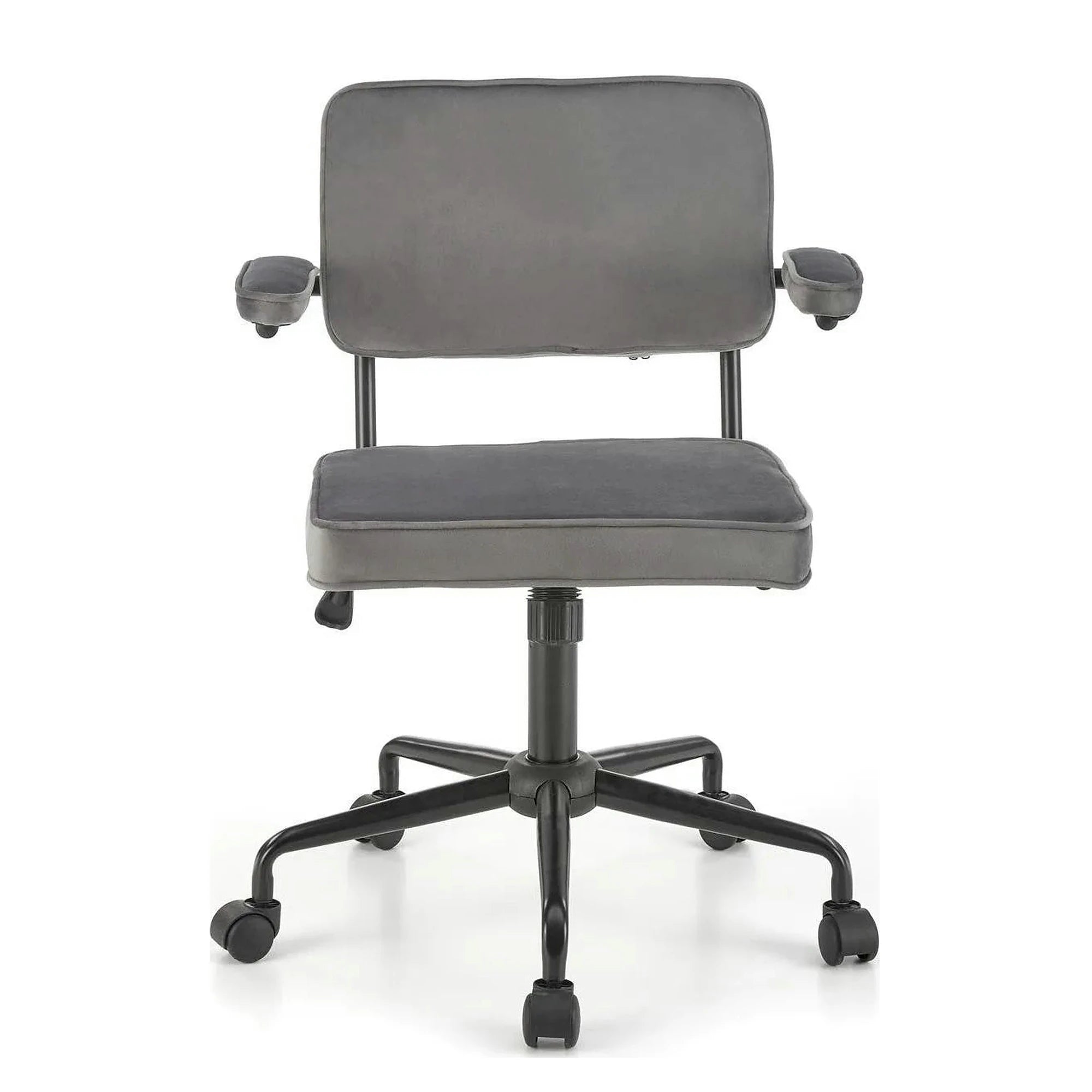 Scaun birou FIDEL, gri/negru, stofa clasica/metal, 62x56x81/91 cm