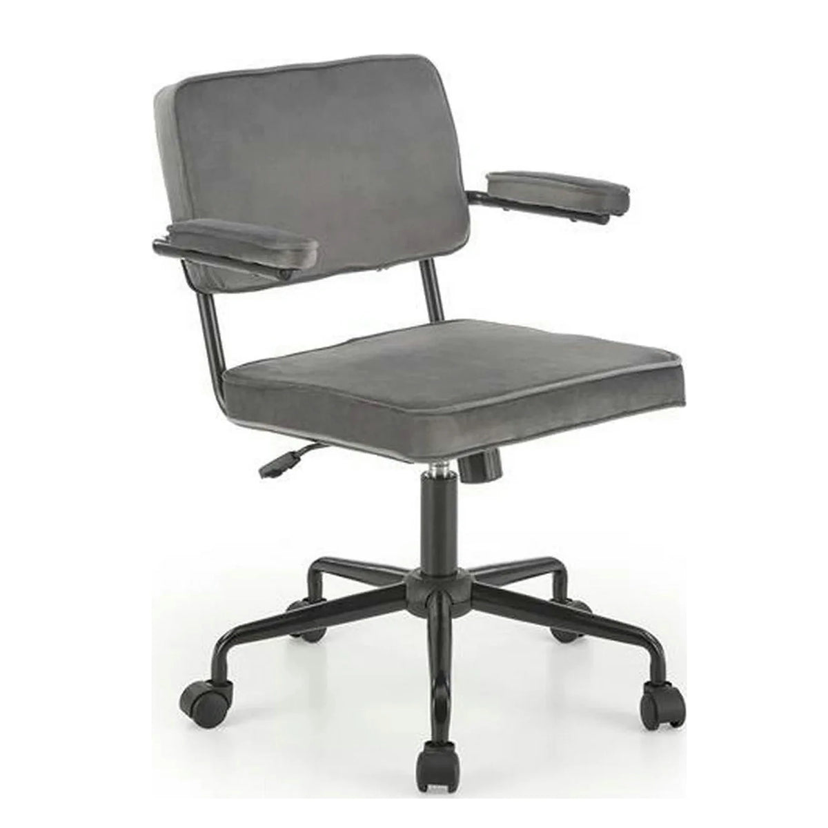 Scaun birou FIDEL, gri/negru, stofa clasica/metal, 62x56x81/91 cm