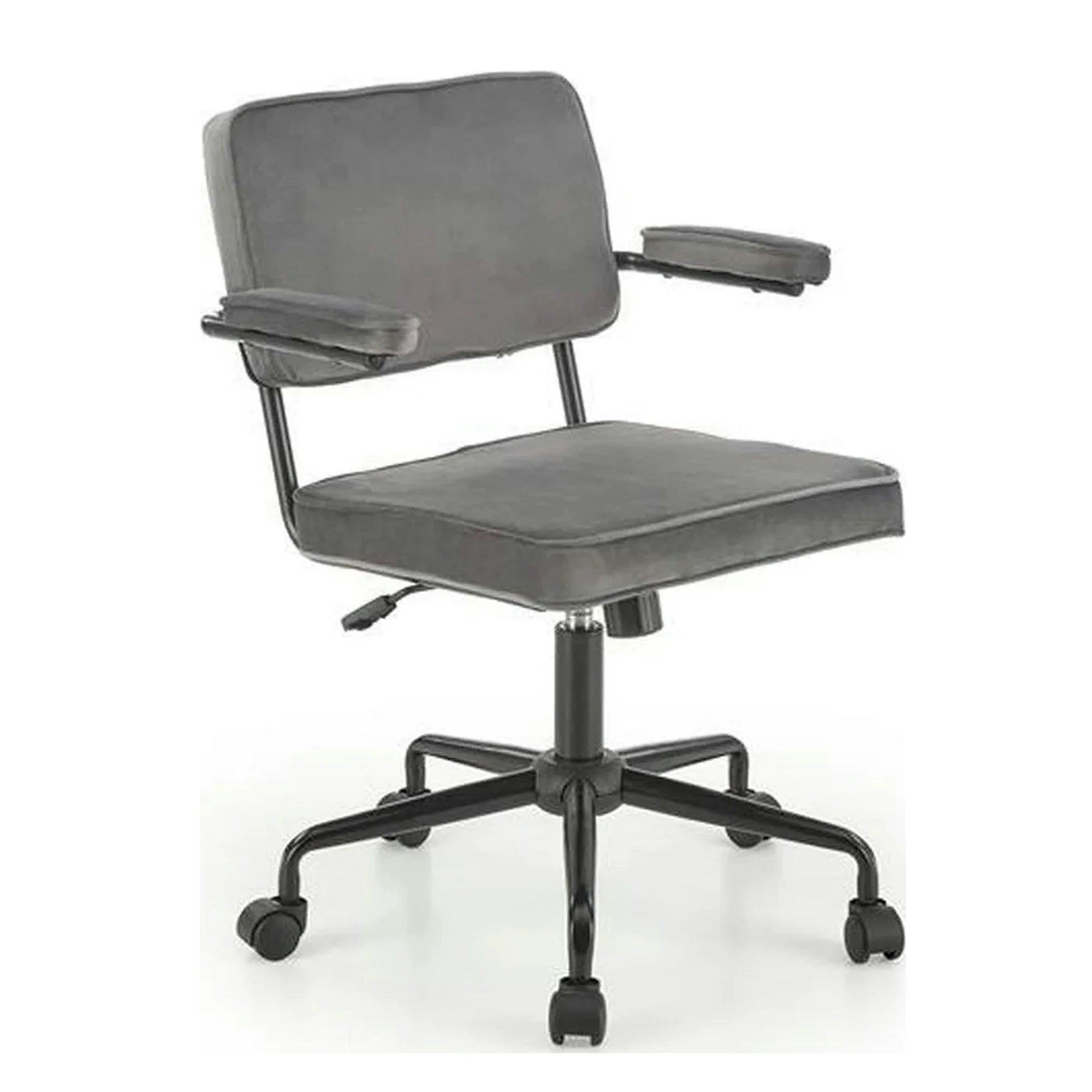 Scaun birou FIDEL, gri/negru, stofa clasica/metal, 62x56x81/91 cm