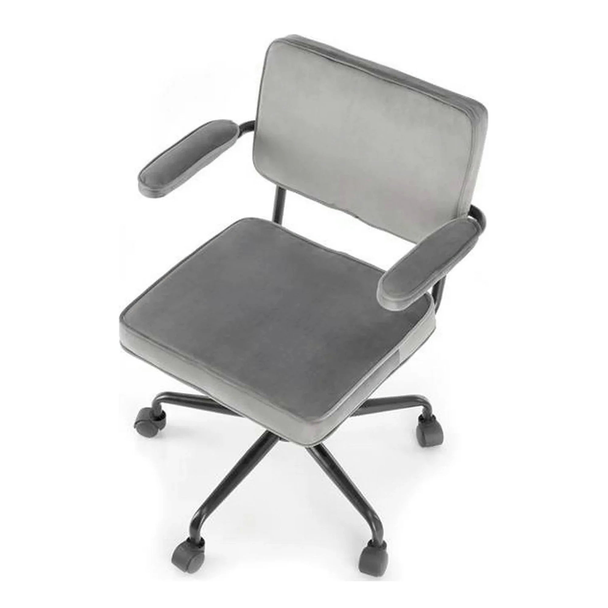 Scaun birou FIDEL, gri/negru, stofa clasica/metal, 62x56x81/91 cm