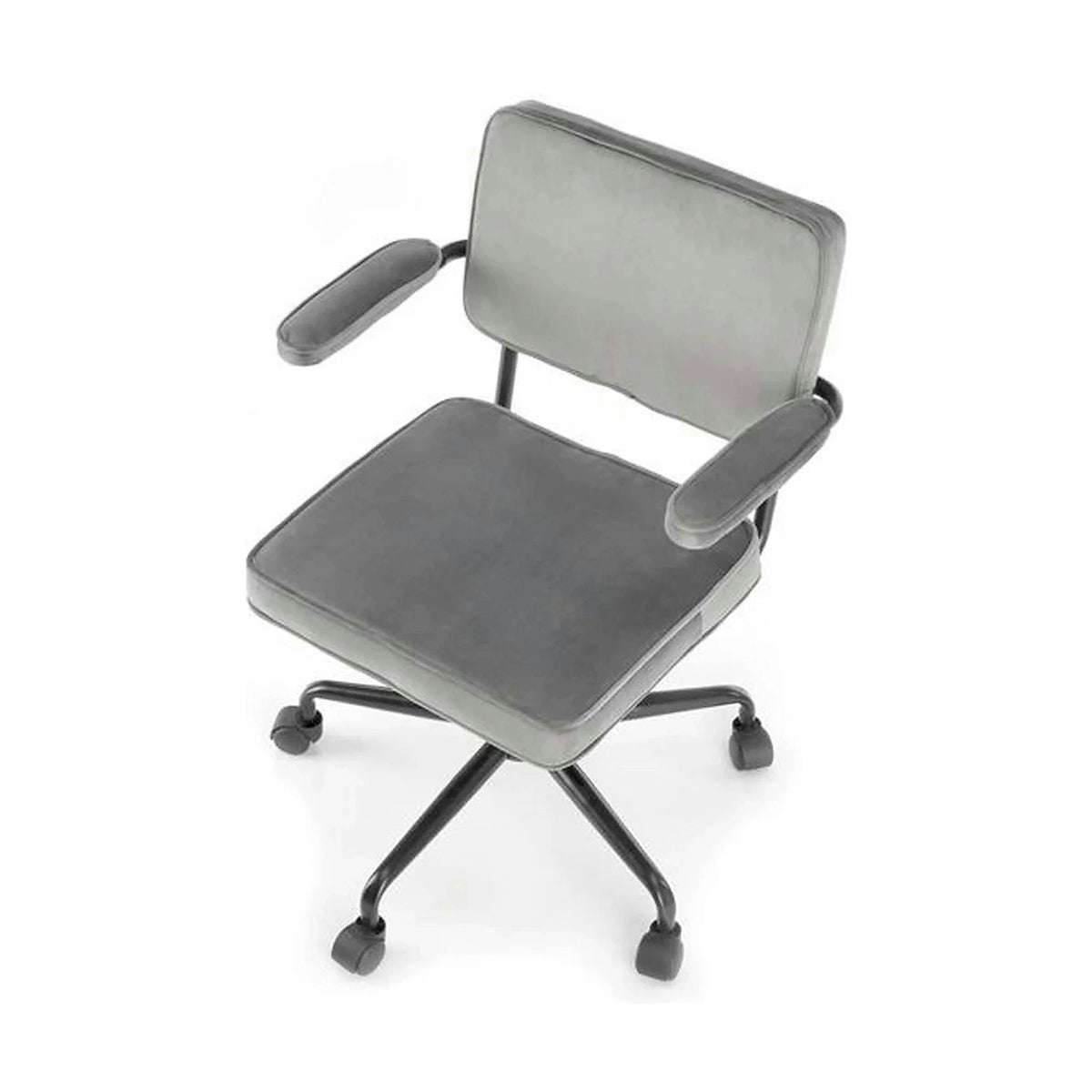 Scaun birou FIDEL, gri/negru, stofa clasica/metal, 62x56x81/91 cm
