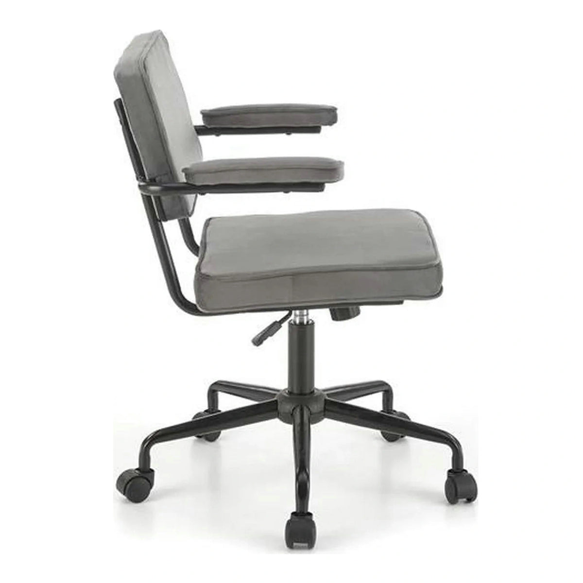 Scaun birou FIDEL, gri/negru, stofa clasica/metal, 62x56x81/91 cm