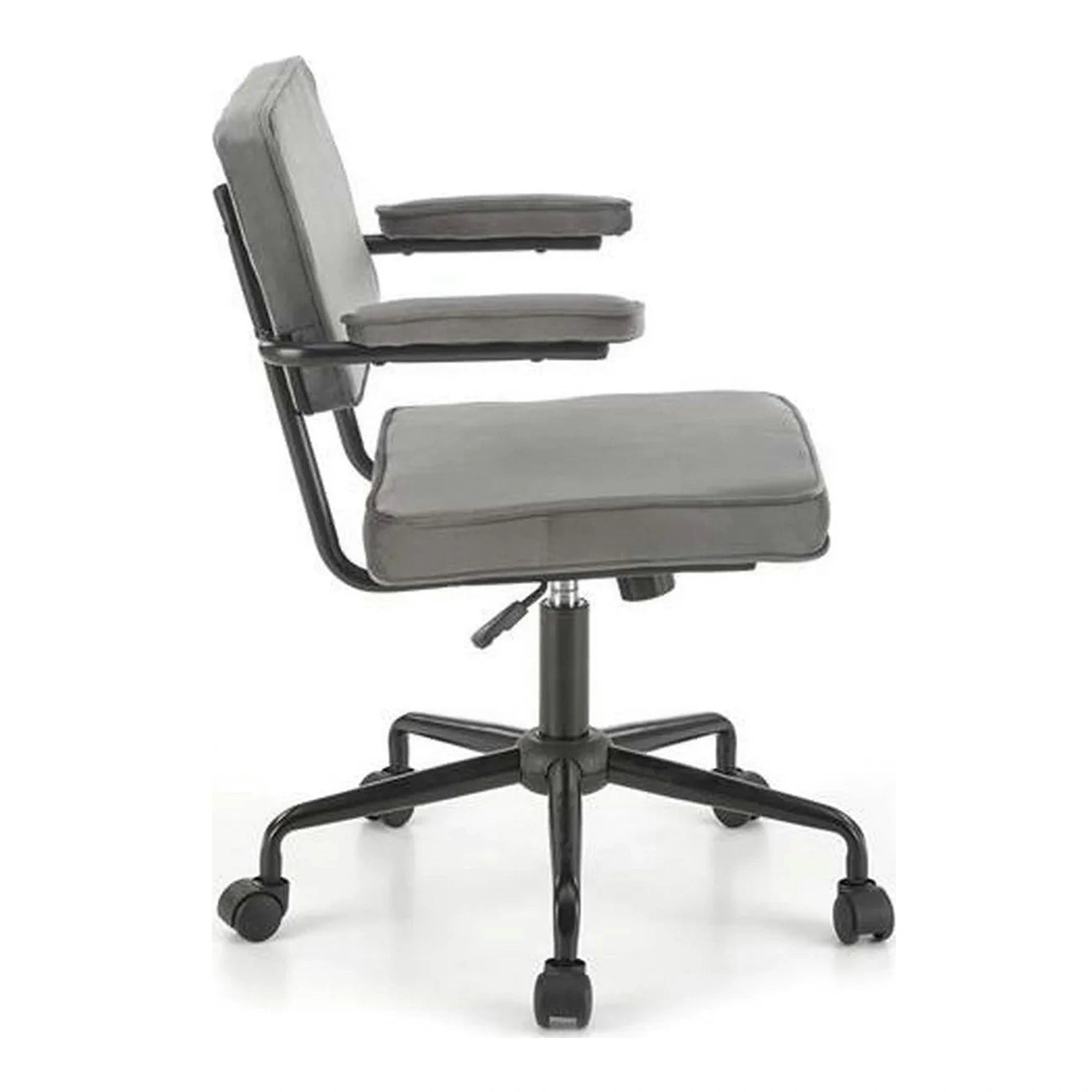 Scaun birou FIDEL, gri/negru, stofa clasica/metal, 62x56x81/91 cm